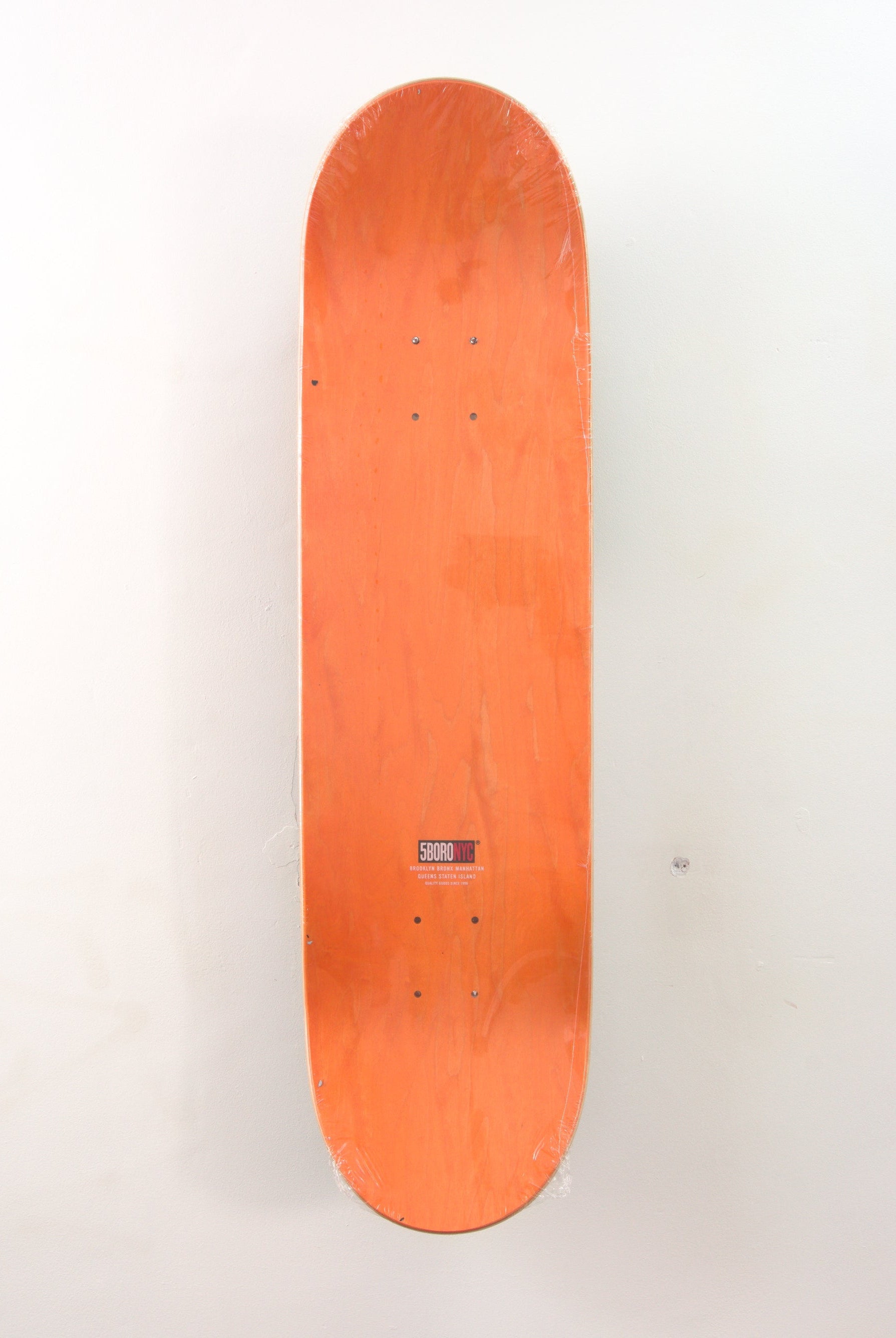 5 boro – 5b cinqo barrios skateboard deck 8.25’’ x 32.00’’ orange skateboard deck
