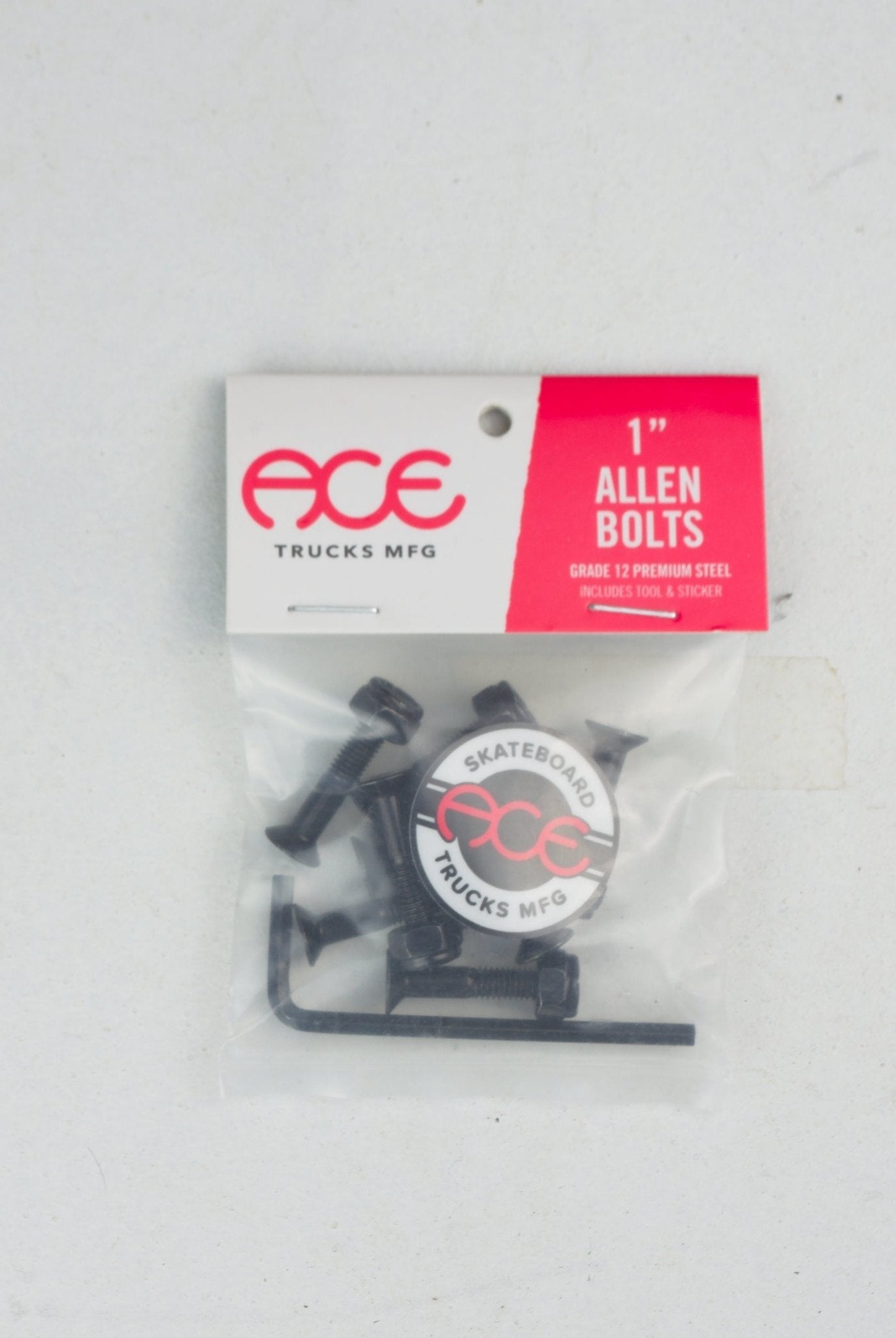 Ace 1’’ allen skateboard bolts - pack of 8 package 1-inch allen