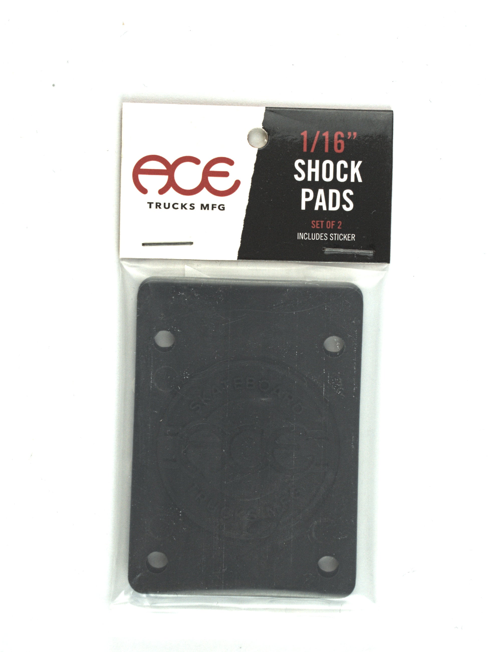 Ace shock pads 1/16 inch riser black skateboard truck shock