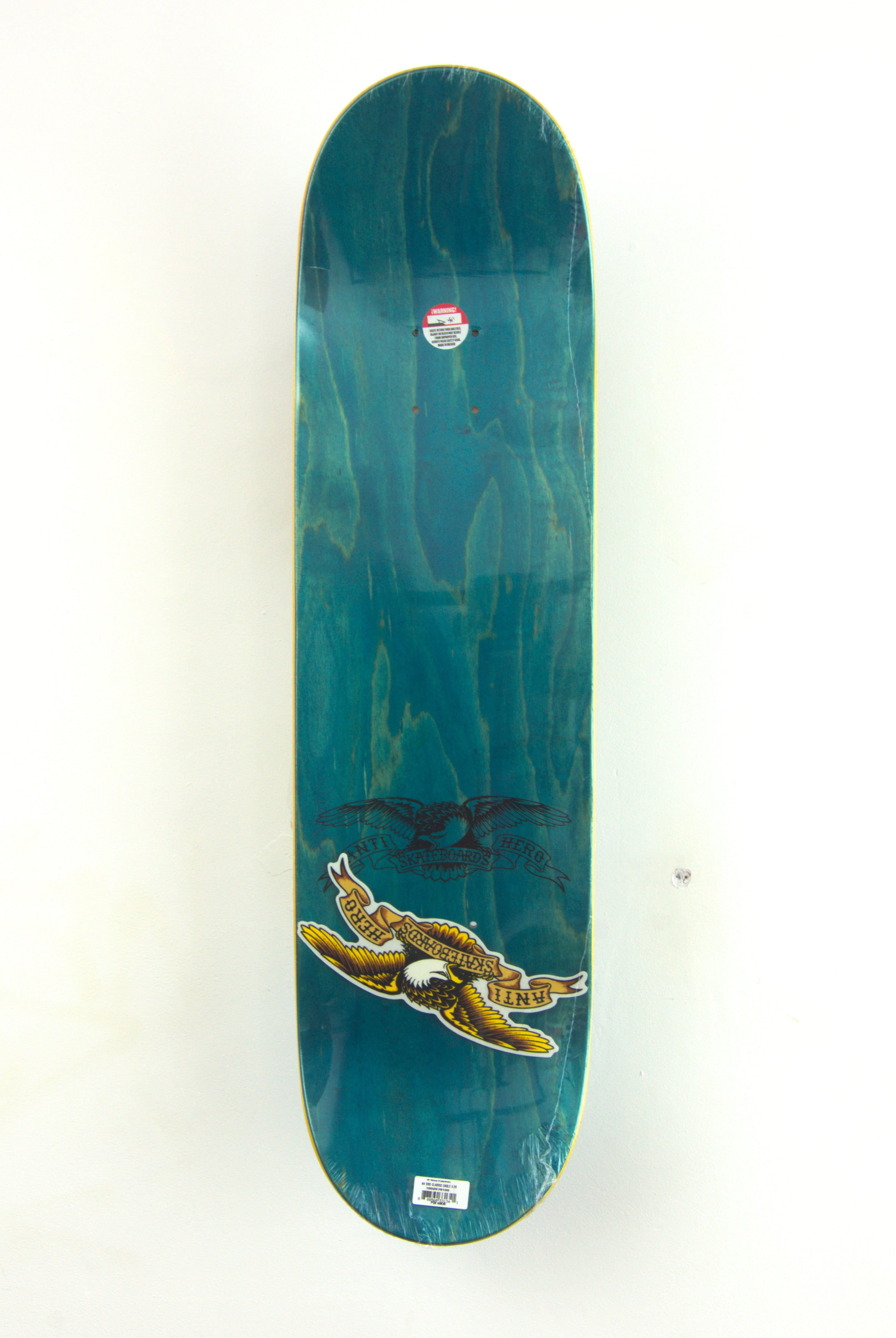 Anti hero - ’classic eagle’ team skateboard deck - 8.28 x 31.65 light blue