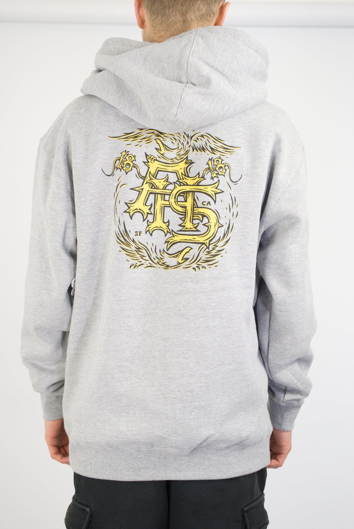 S anti hero - customs hoodie - heather grey last one size