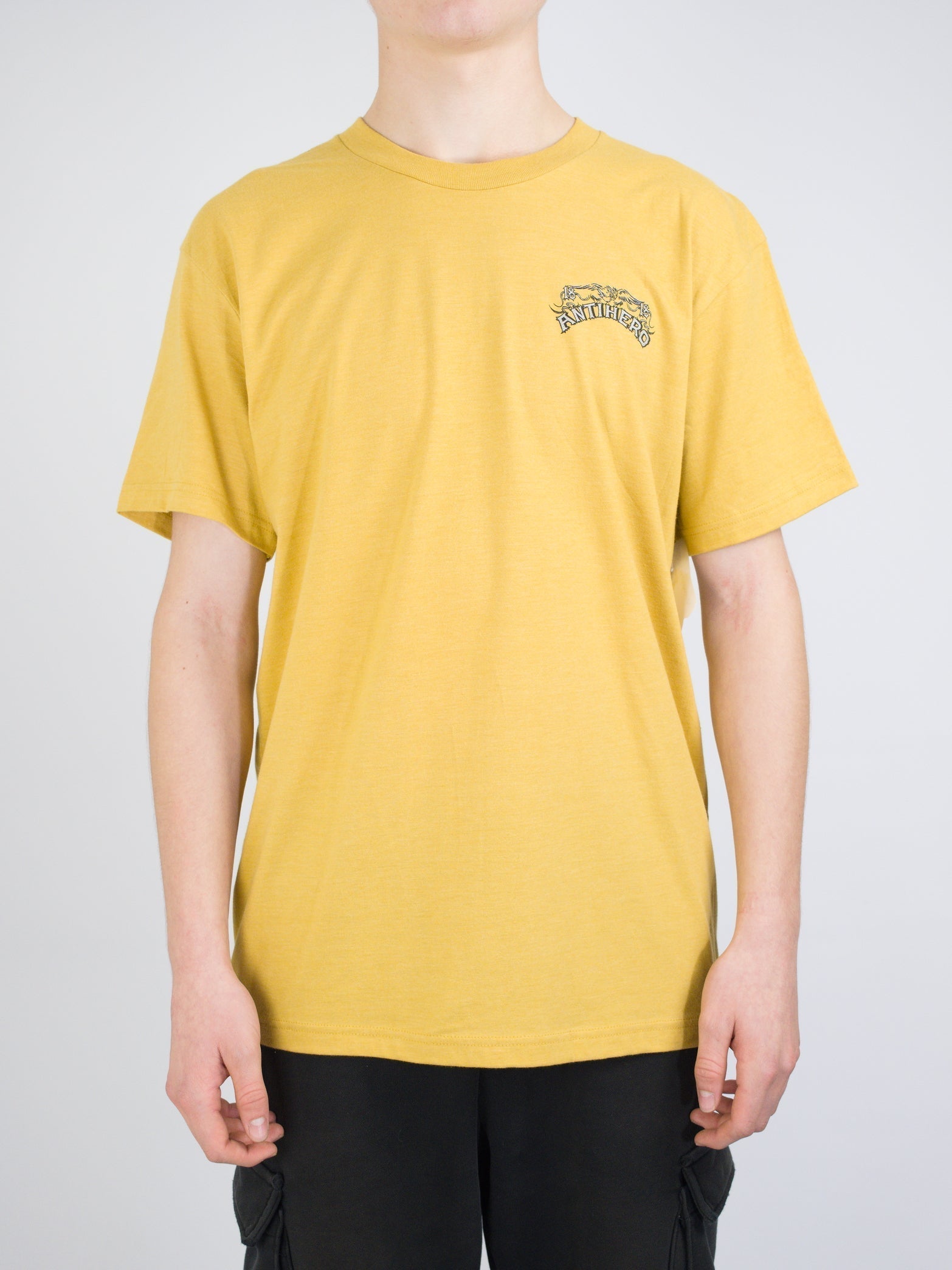 Anti hero - customs tee - heather yellow