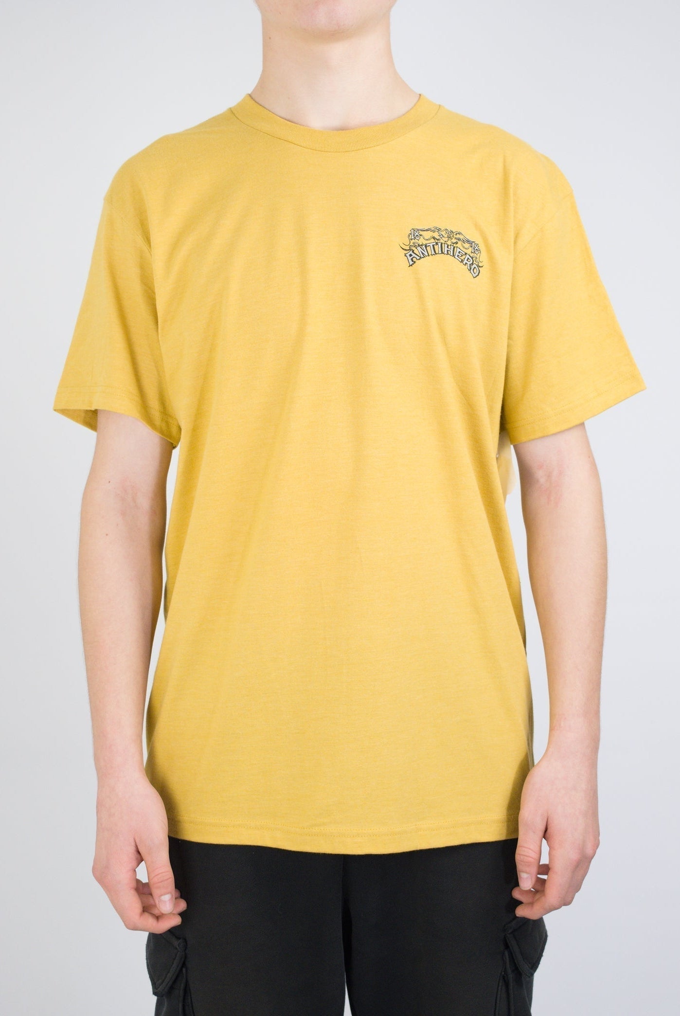 Anti hero - customs tee - heather yellow
