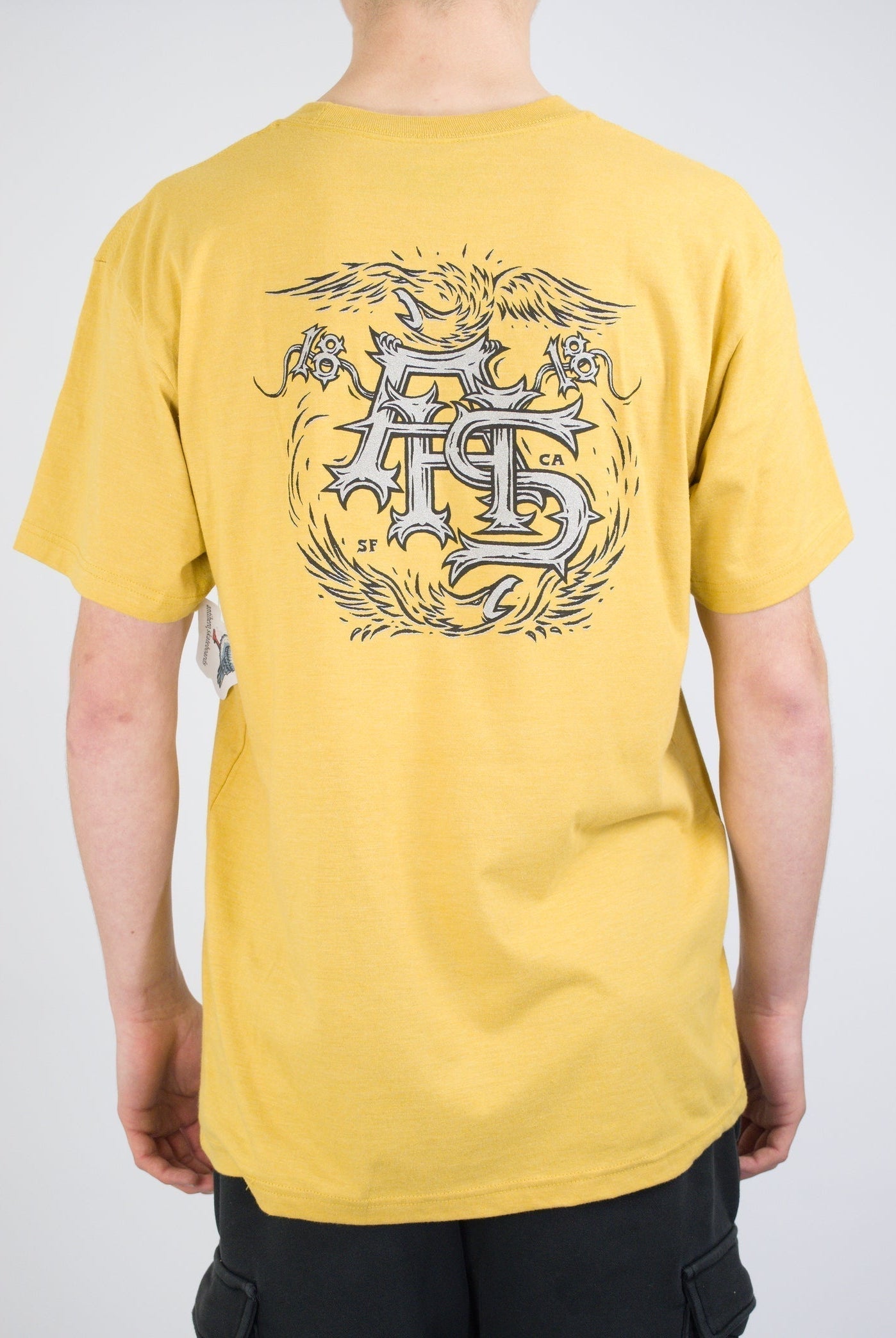 Anti hero - customs tee - heather yellow