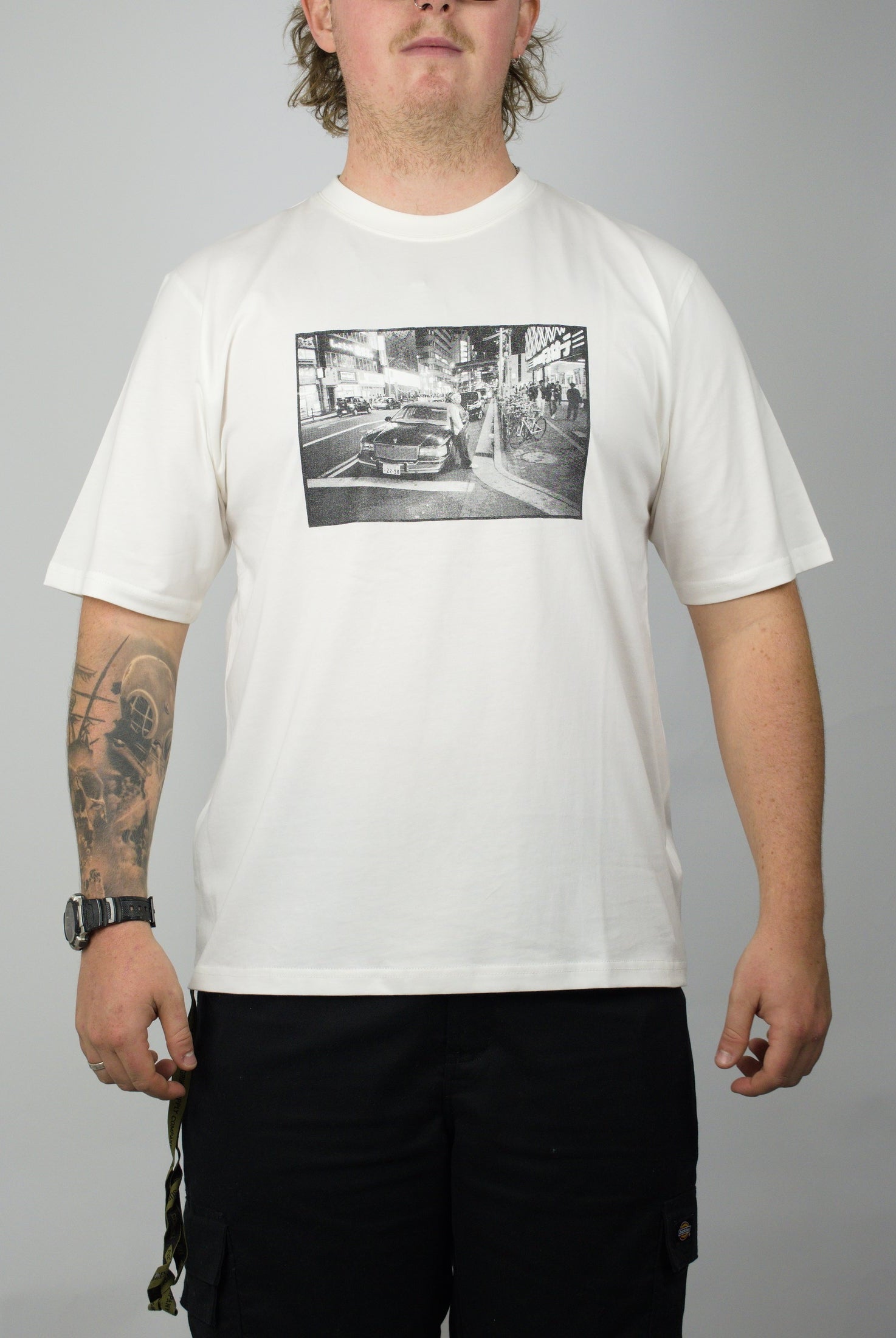Bag lady - osaka nights tee shirt - white