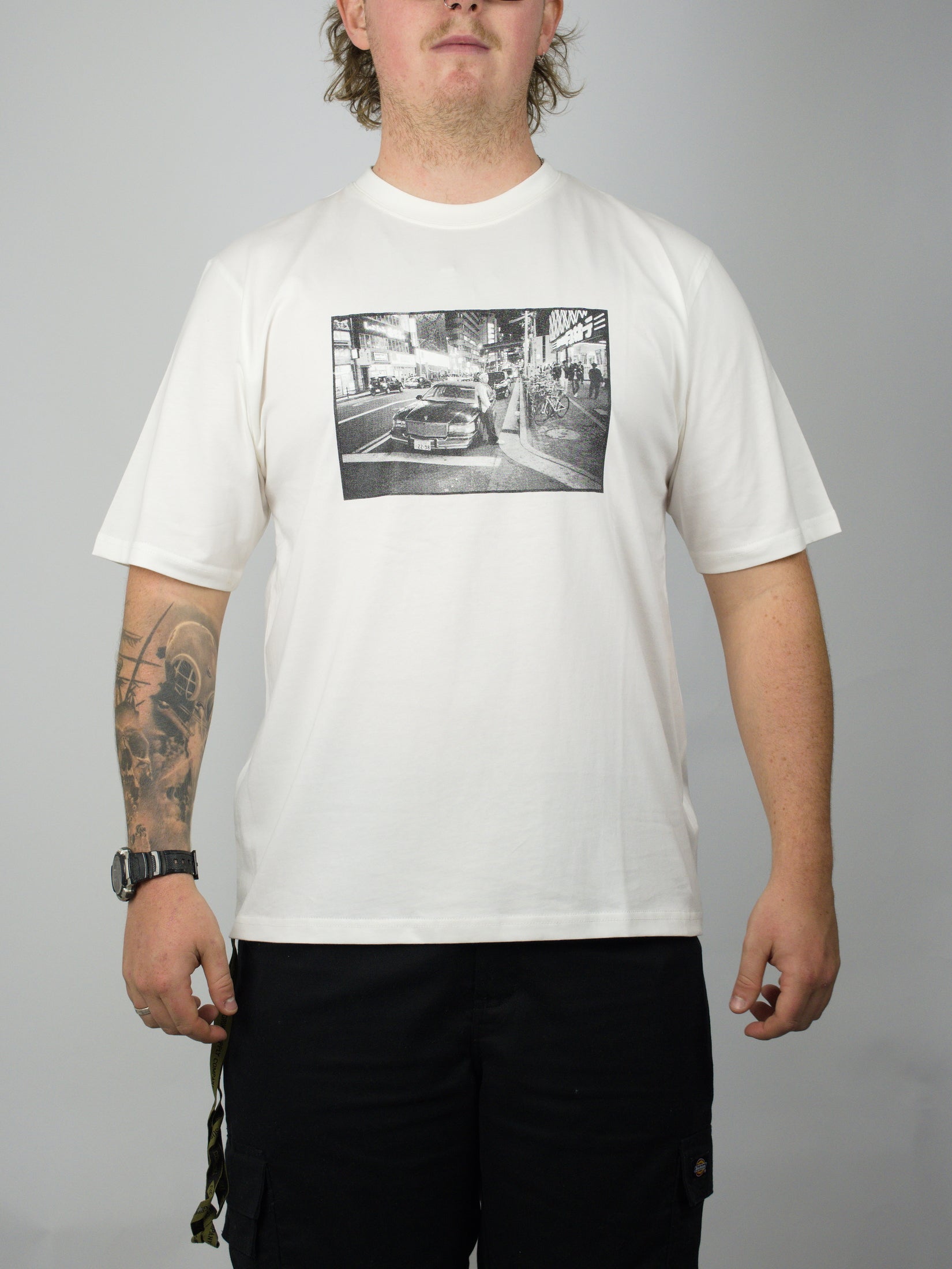 Bag lady - osaka nights tee shirt - white