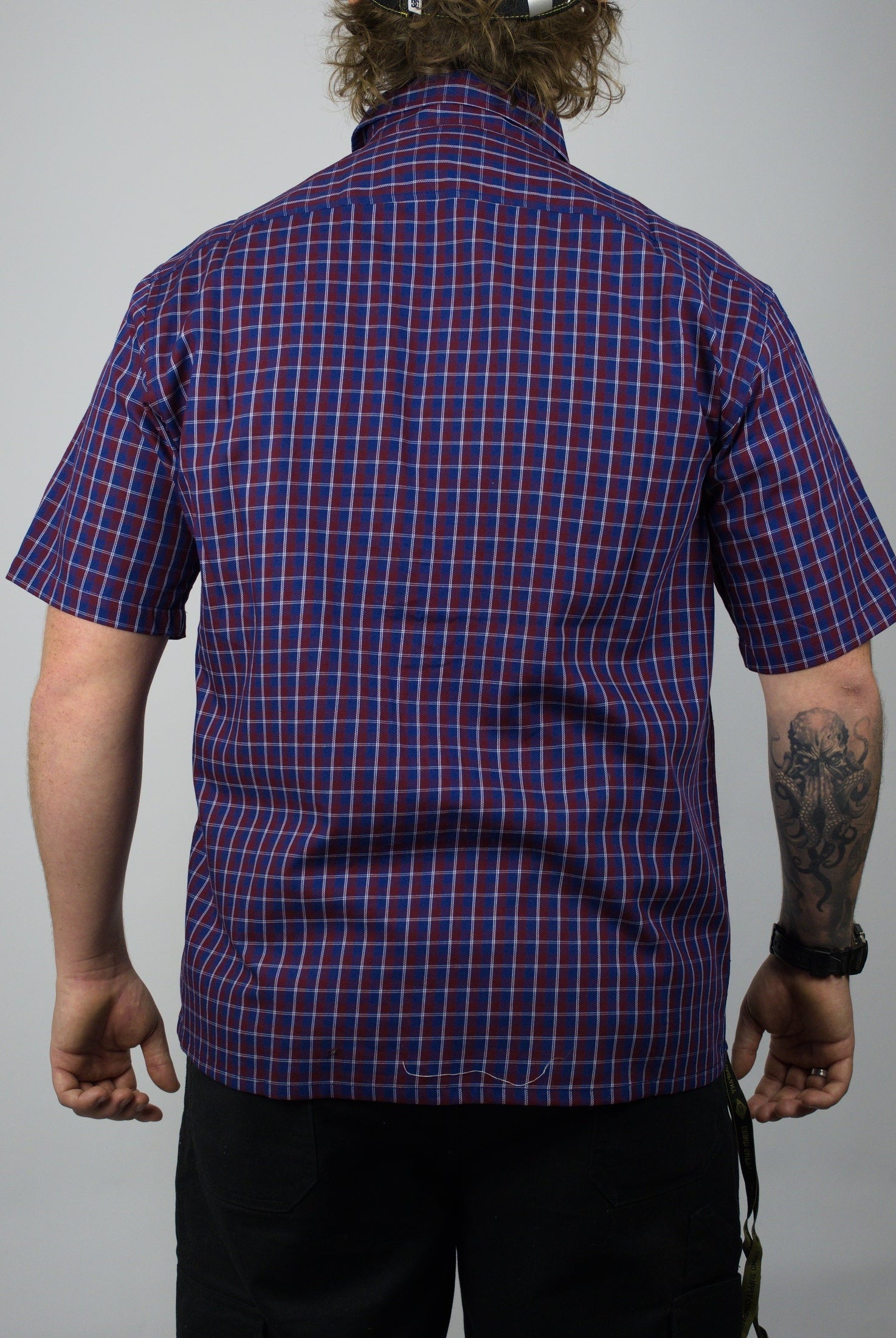 Bag lady - red plaid shirt