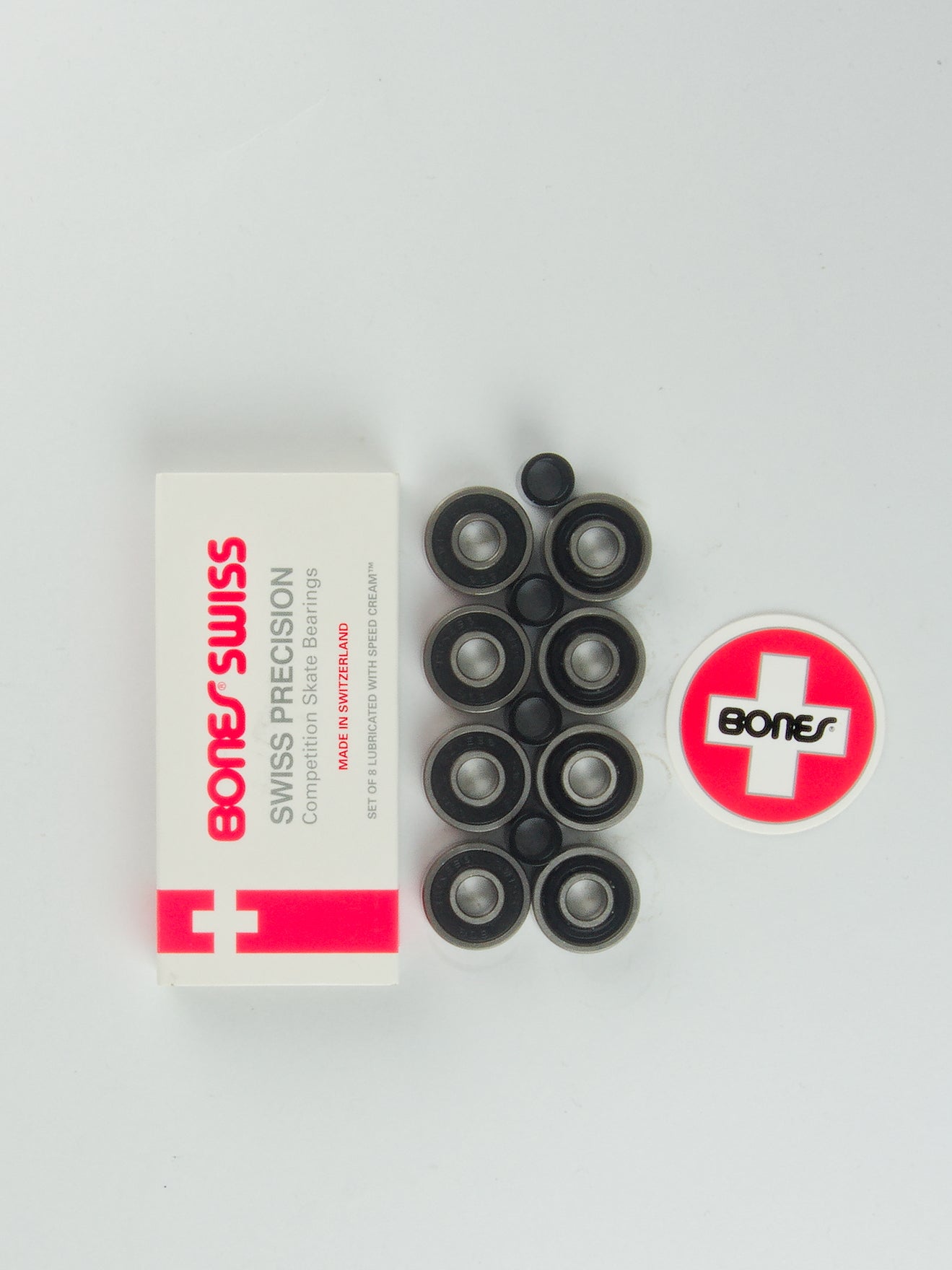 Bones bearings - swiss precision skateboard - pack of 8