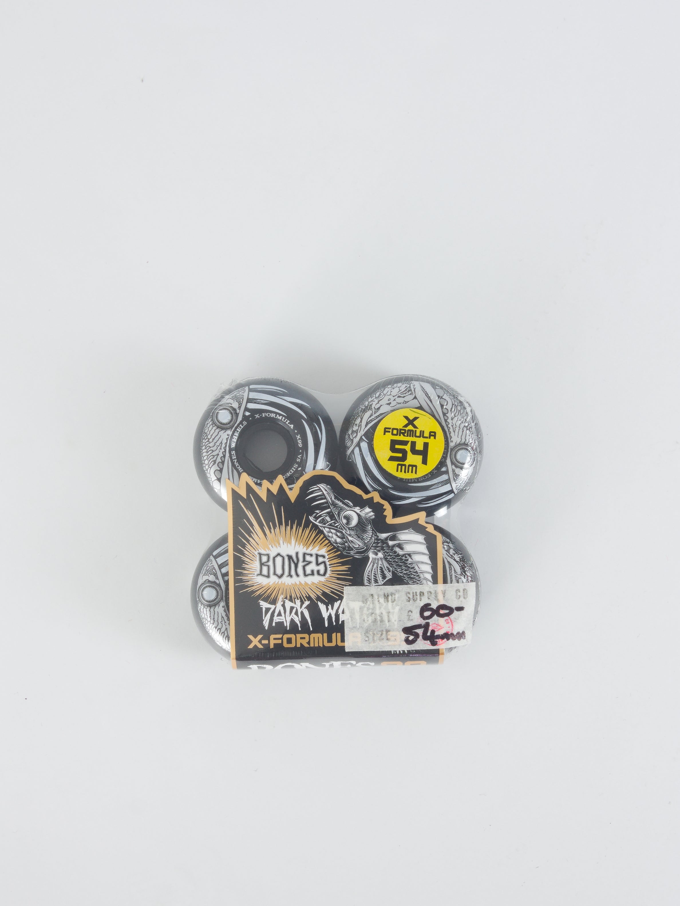 54 mm bones wheels - dark waters x99 formula skateboard - v5 sidecuts 54mm