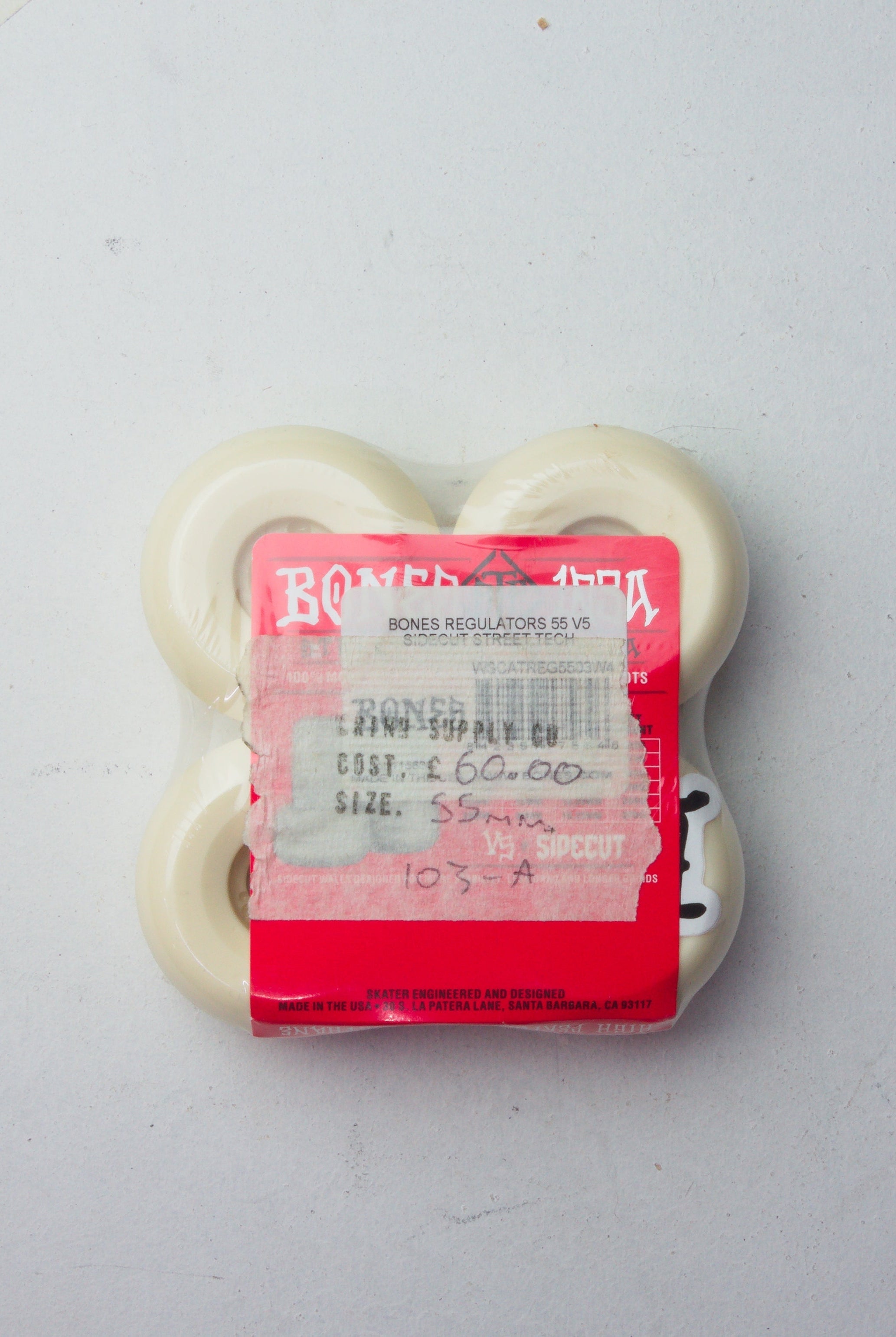 Bones wheels - regulators stf formula 103a skateboard - 55mm four white skateboard