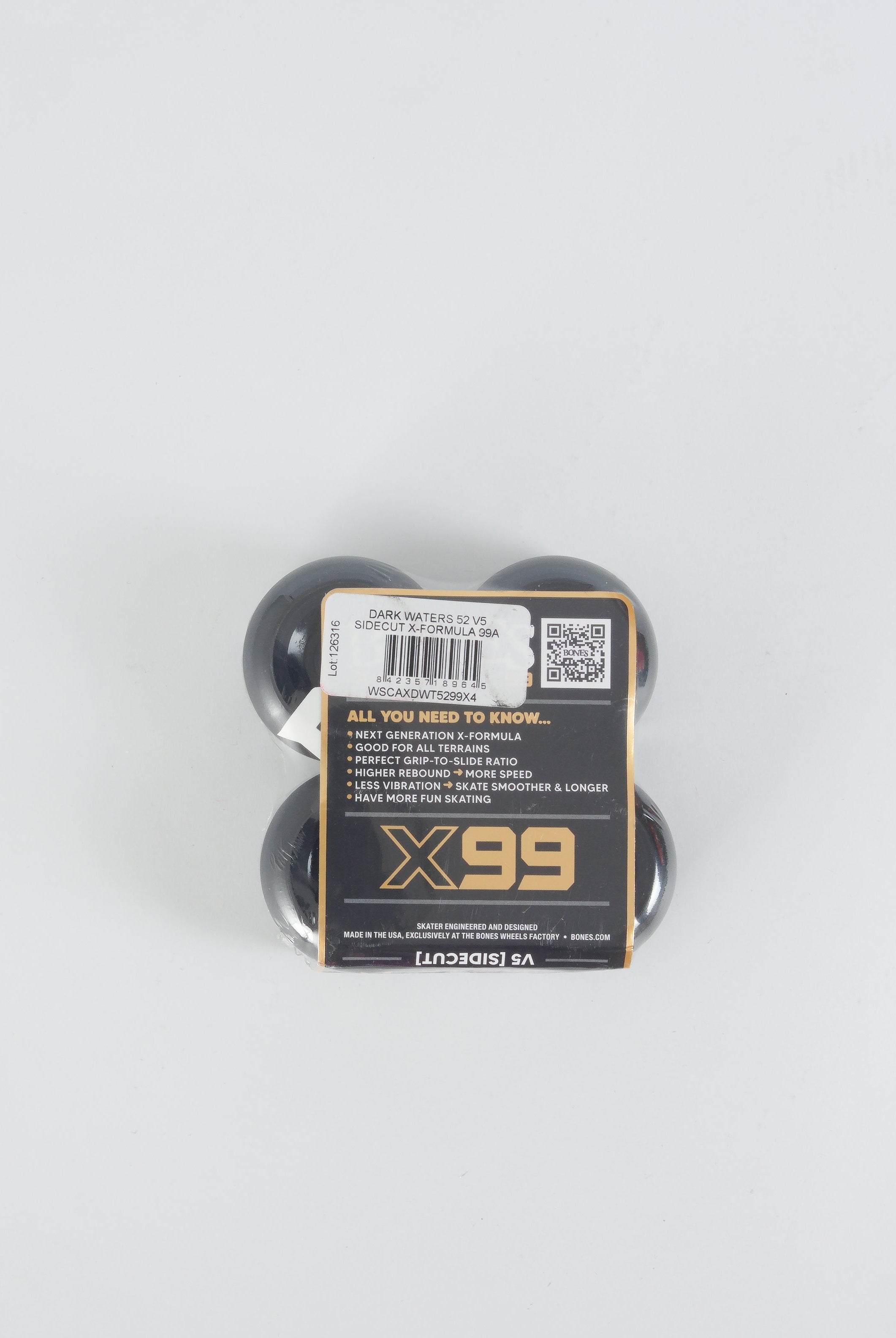 53 mm bones wheels - xformula dark waters x99 formula skateboard - v5 sidecuts 52mm