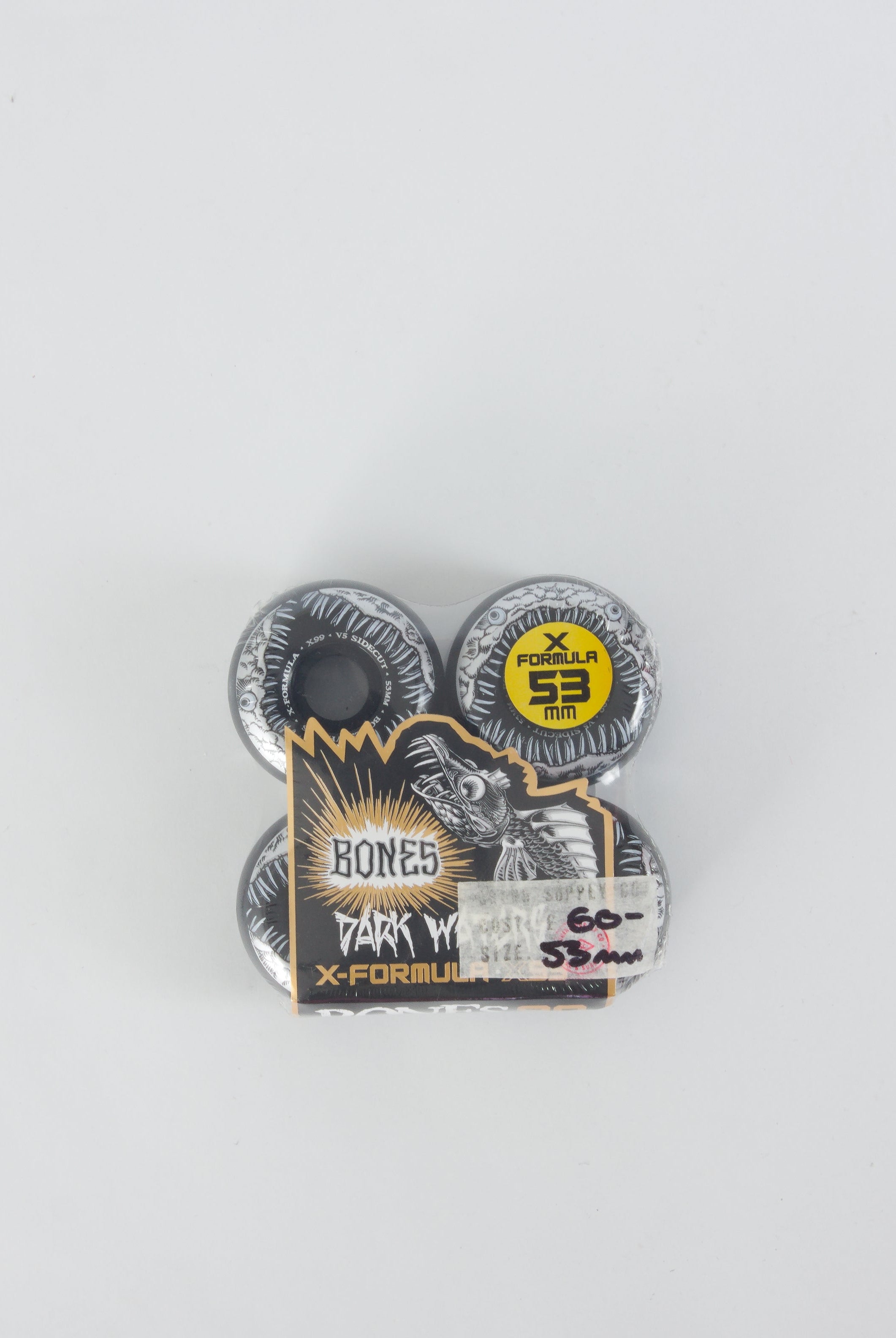 53 mm bones wheels - xformula dark waters x99 formula skateboard - v5 sidecuts 53mm