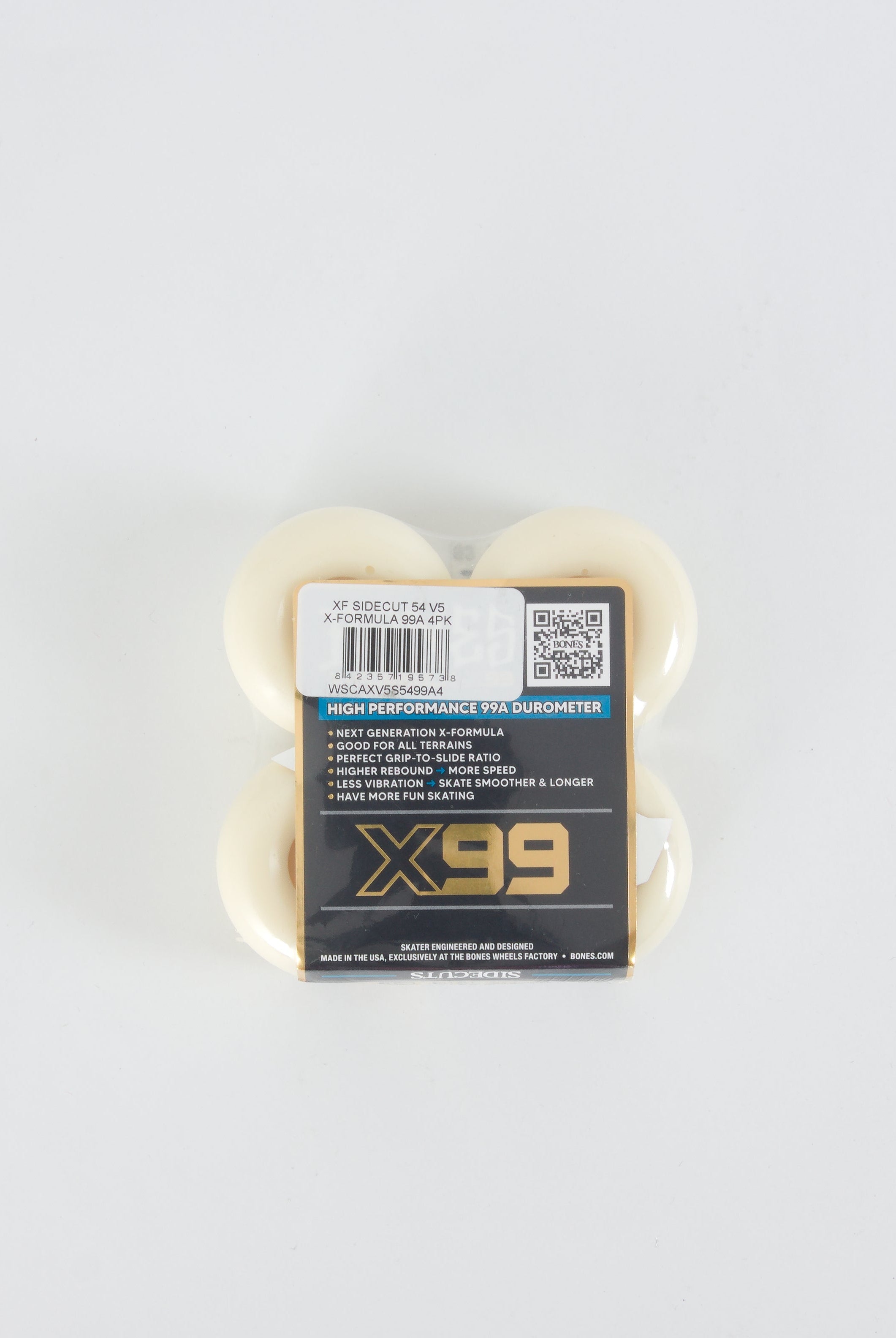 Bones wheels - xformulav5 sidecut x99 skateboard - 54 mm