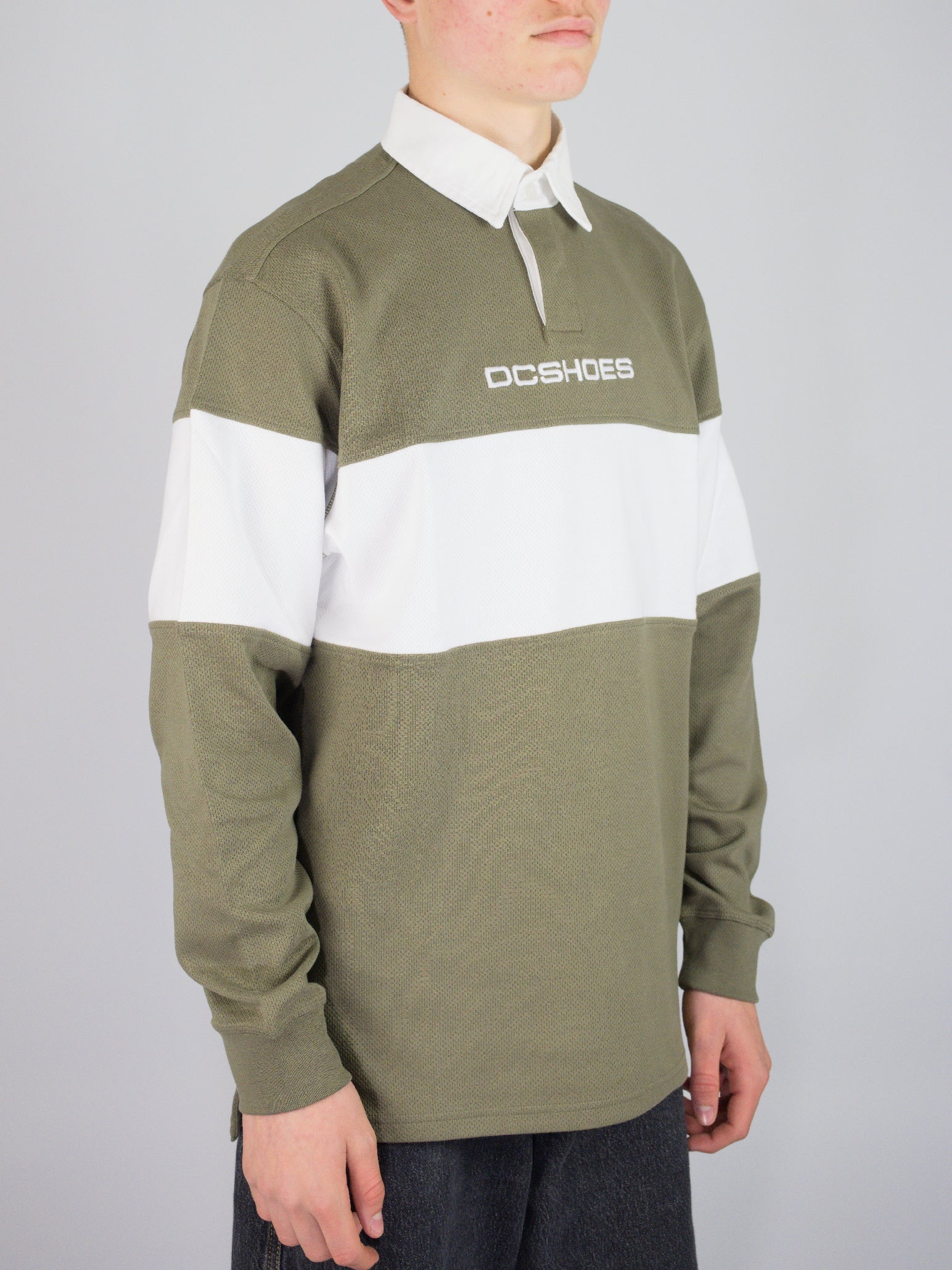 Dc shoes - half time long sleeve polo shirt - vetiver green