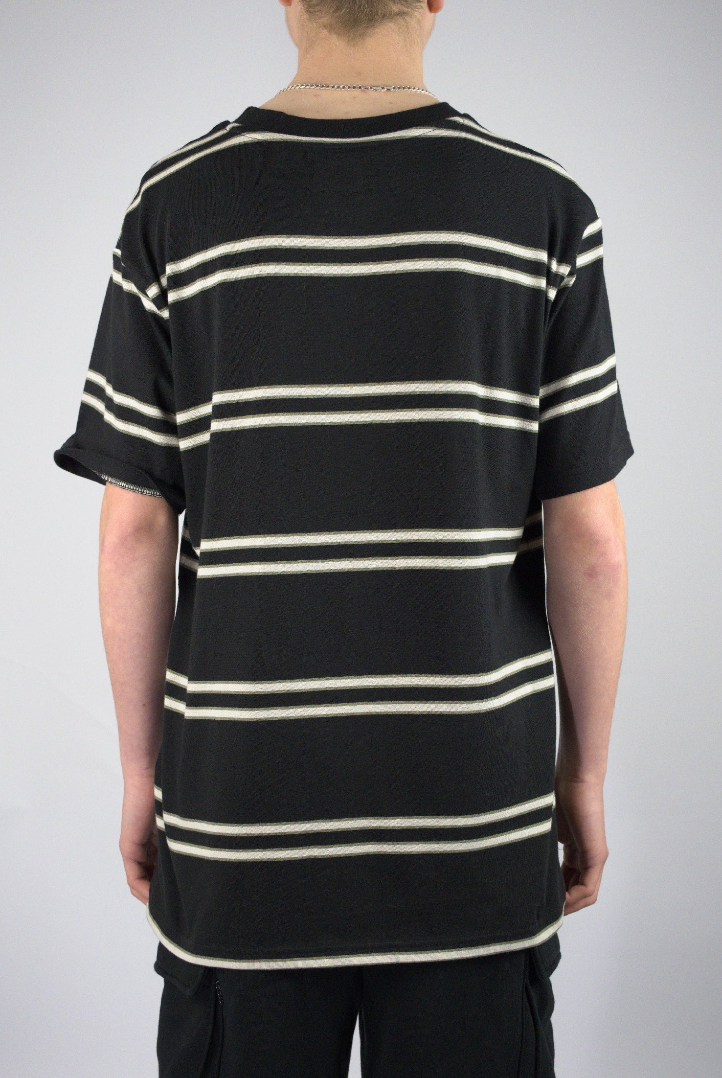 Dc shoes - portside stripe tee shirt - black white tan