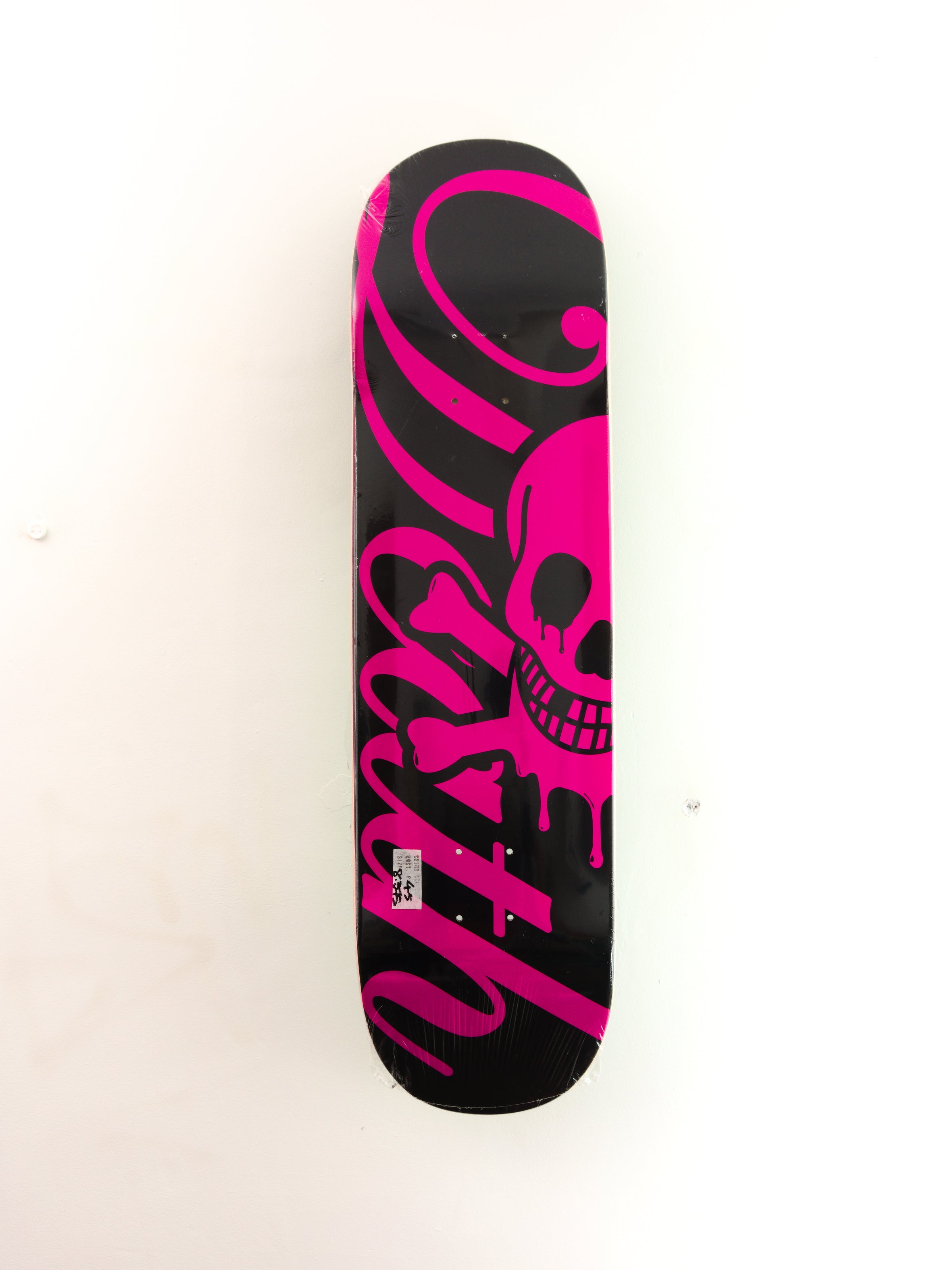 Death skateboards ‘script’ black/pink 8.375″ popsicle2 skateboard deck 8.375 x 31.75