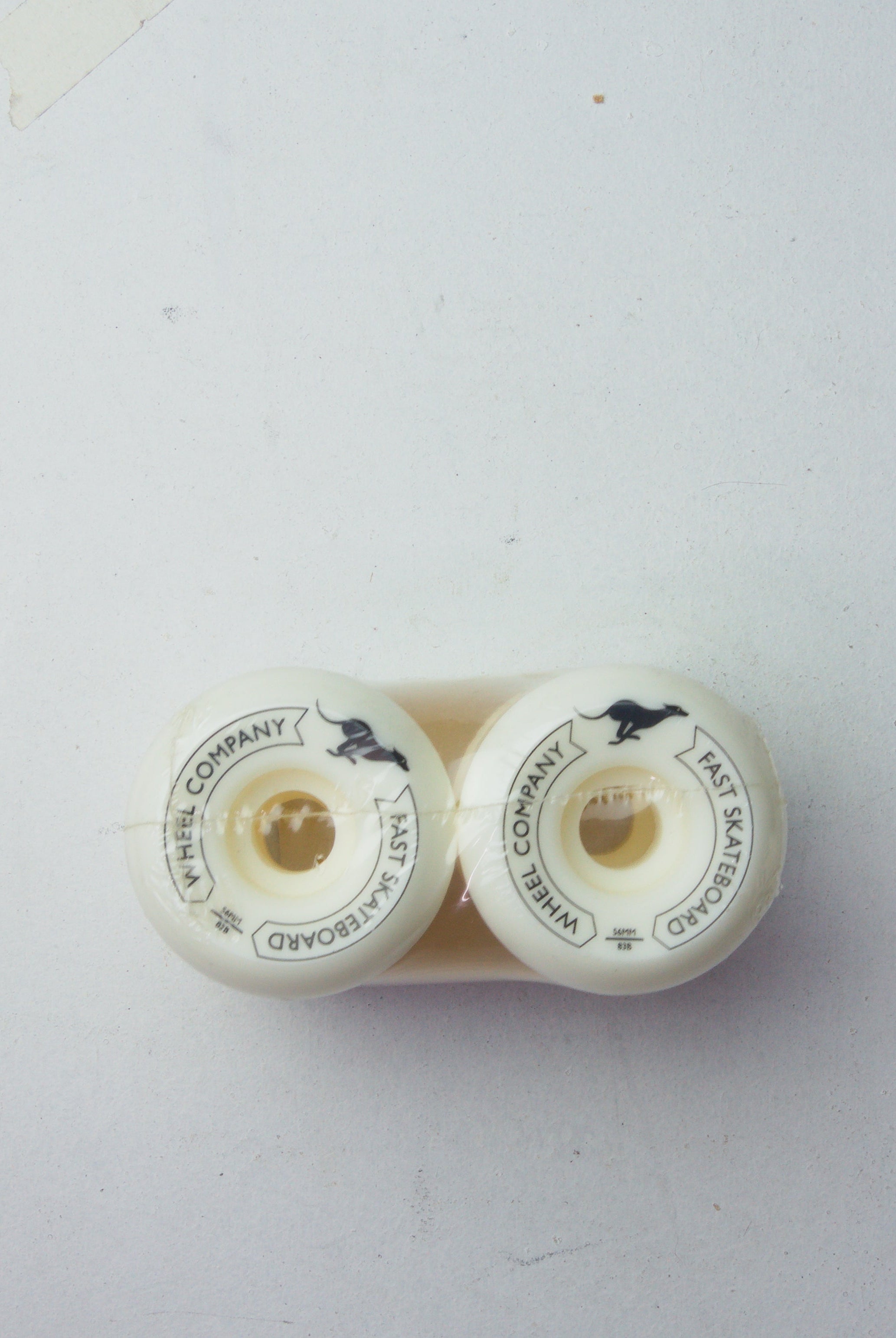 Fast skateboard wheel co - whippets- 56mm 83b wheels two white skateboard