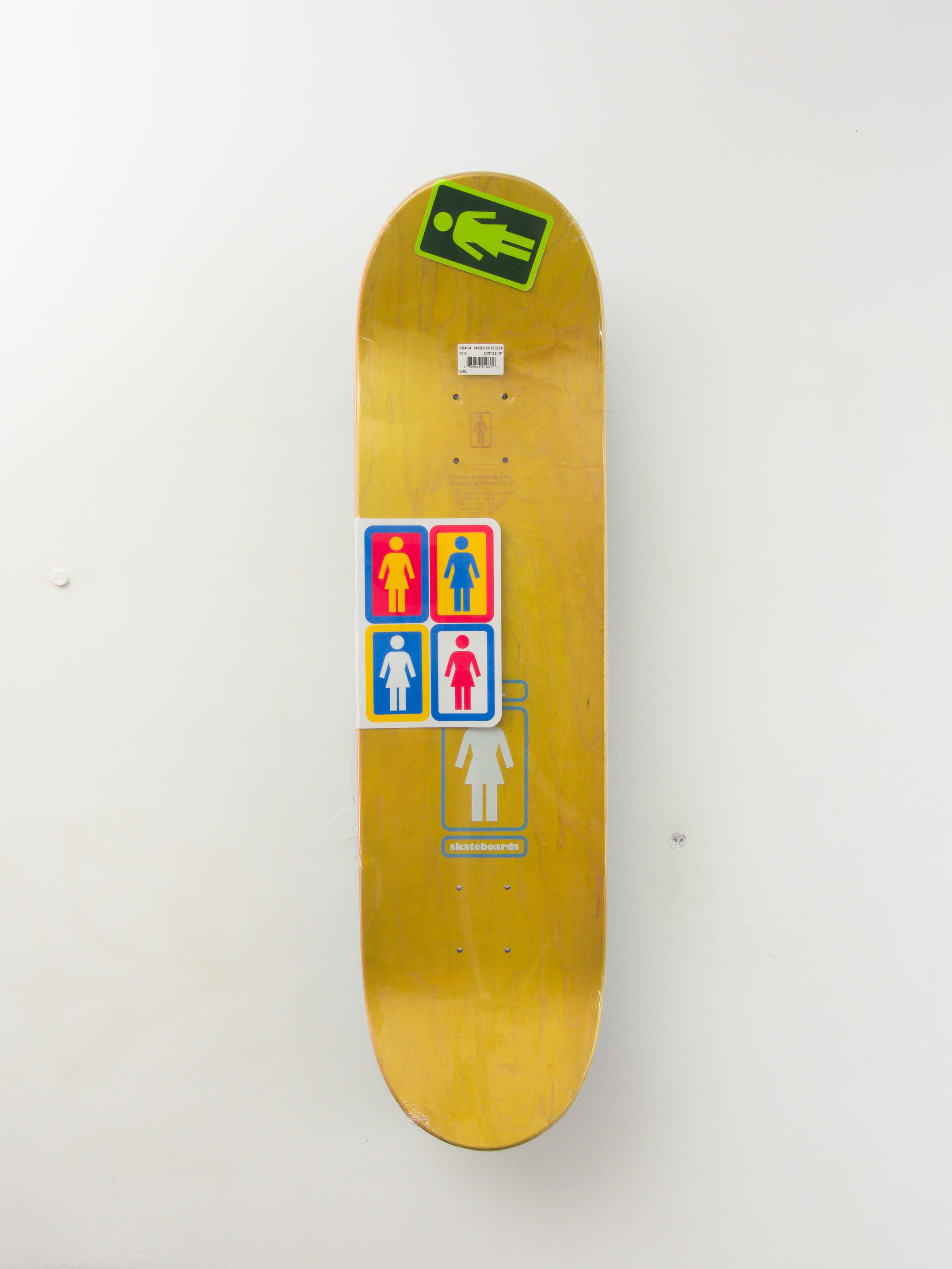 Girl skateboards - 93 til tyler pacheco pro skateboard deck - 8.375 baby blue