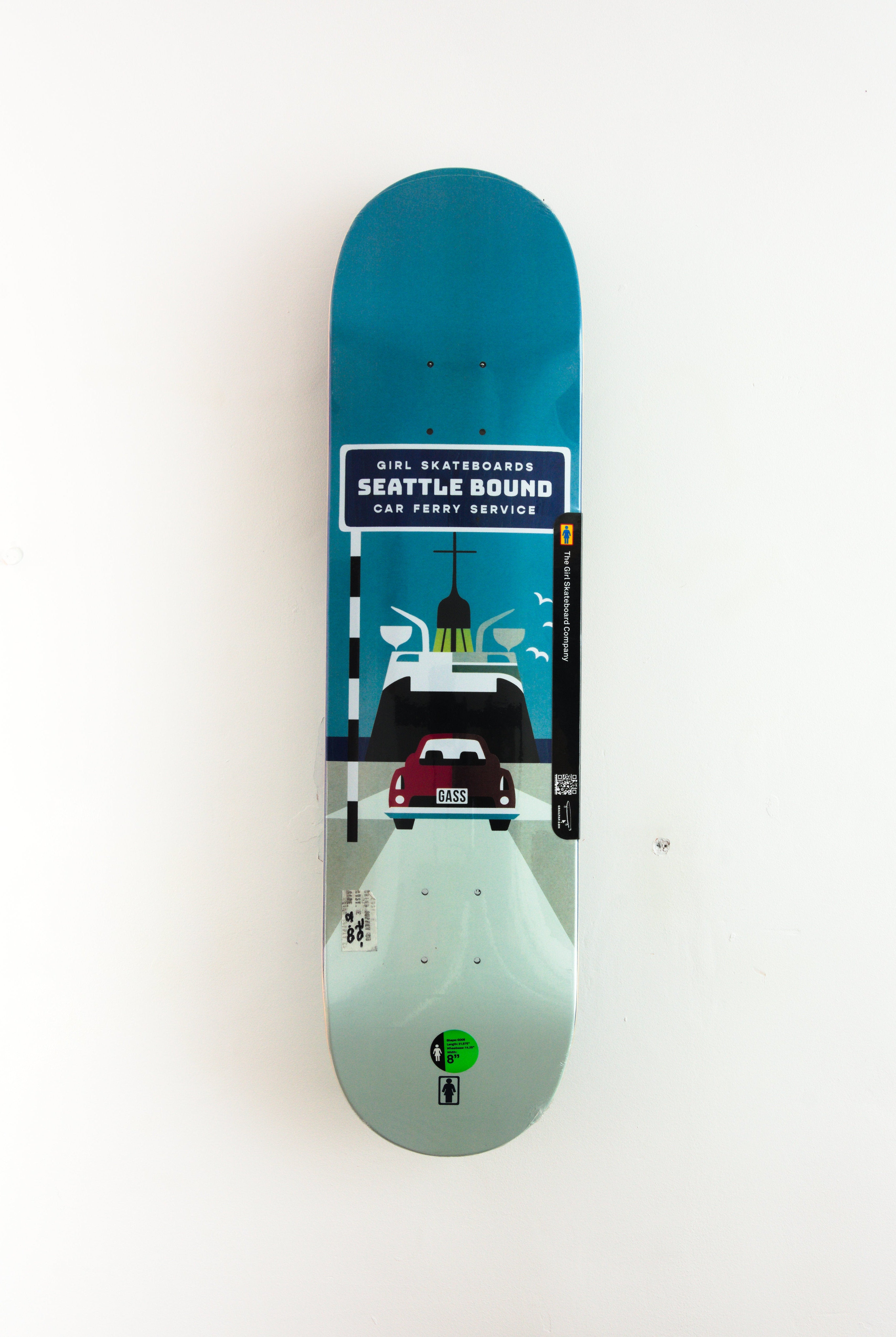 Girl skateboards - seattle bound - griffin gass pro skateboard deck 8.00 blue