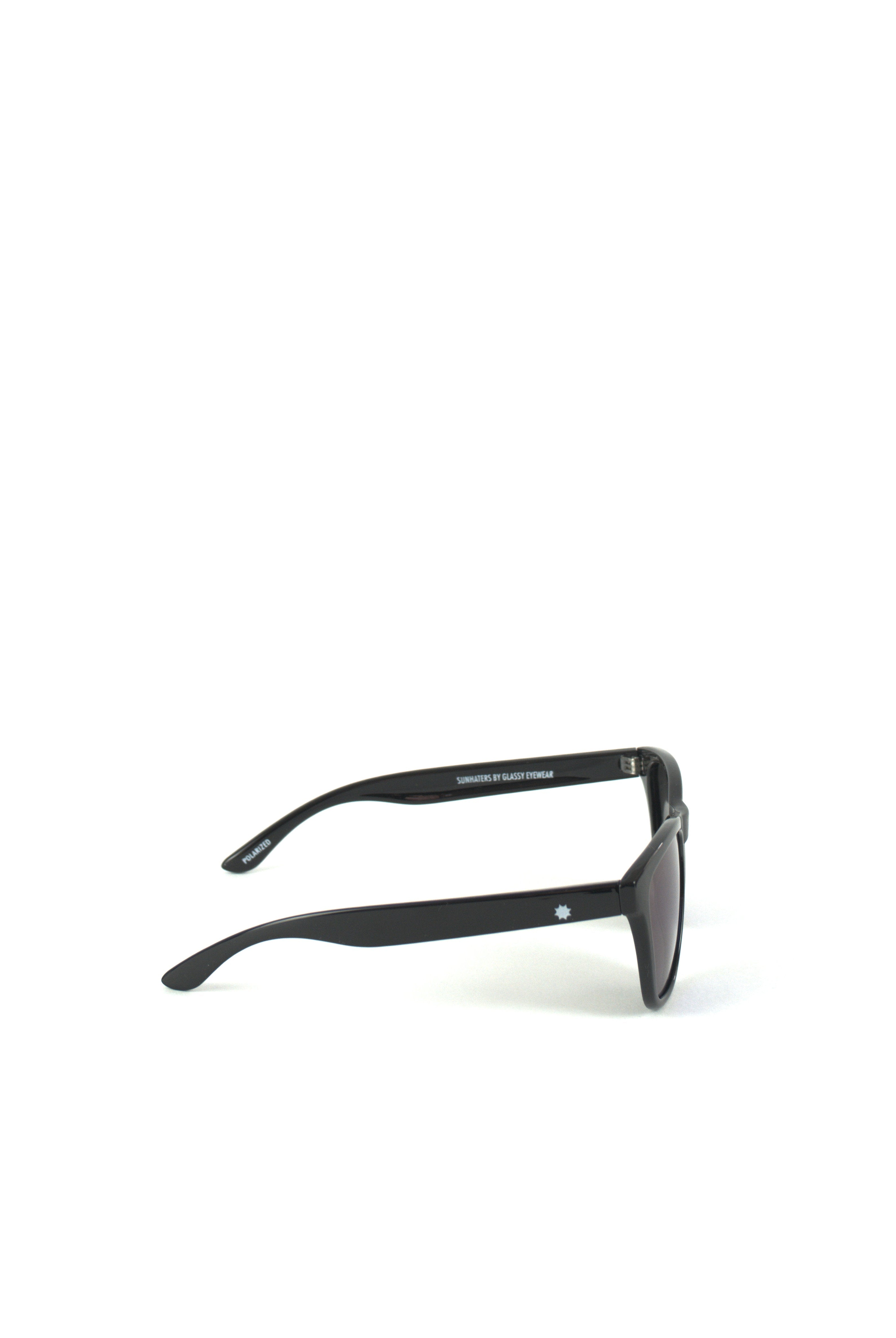 Glassy deric polarized sunlasses black / blue mirror black sunglasses square