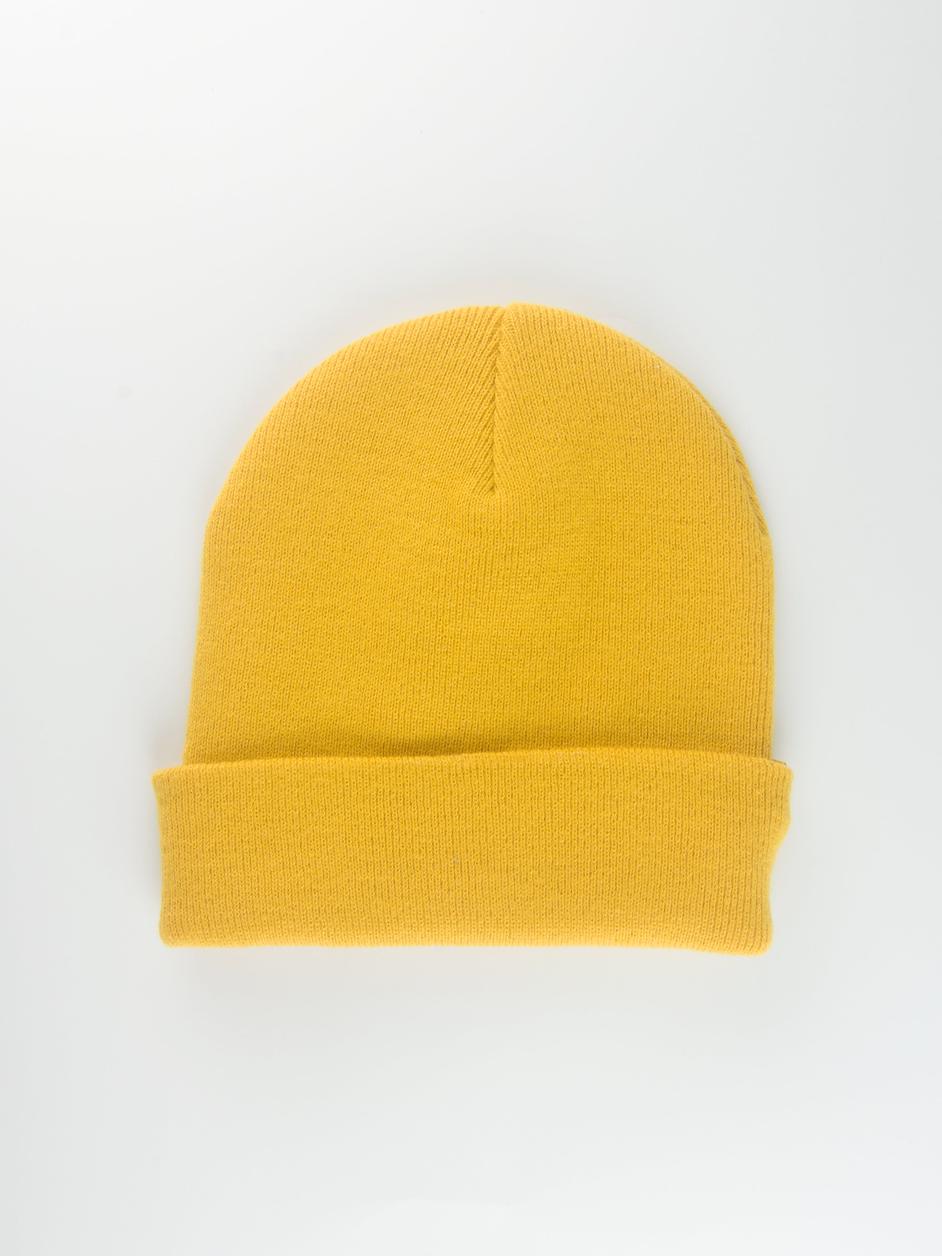 Grind supply co - diamond logo hand finished cuffed beanie - mustard yellow/ black