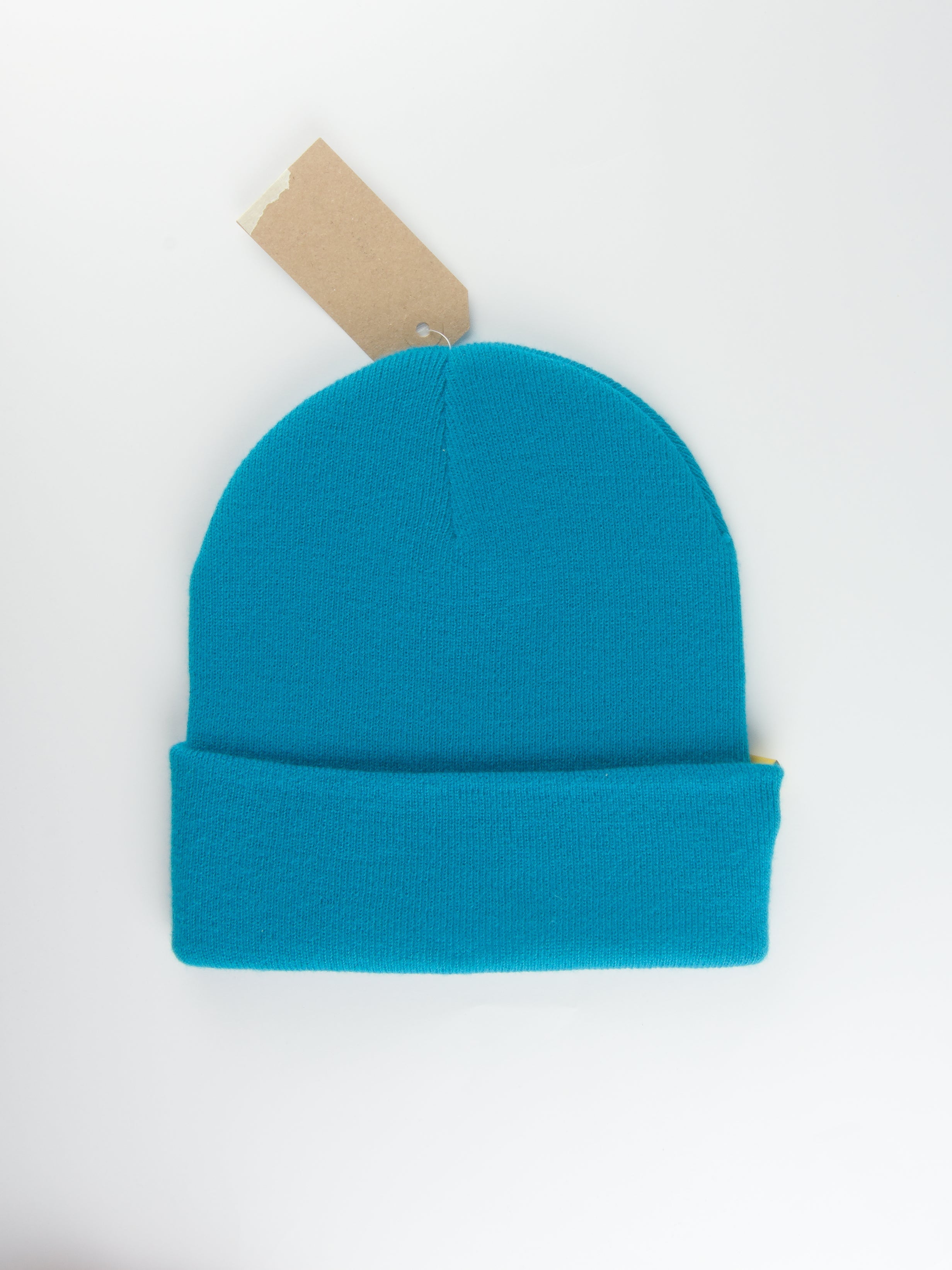 Grind supply co - diamond logo hand finished cuffed beanie - teal / white