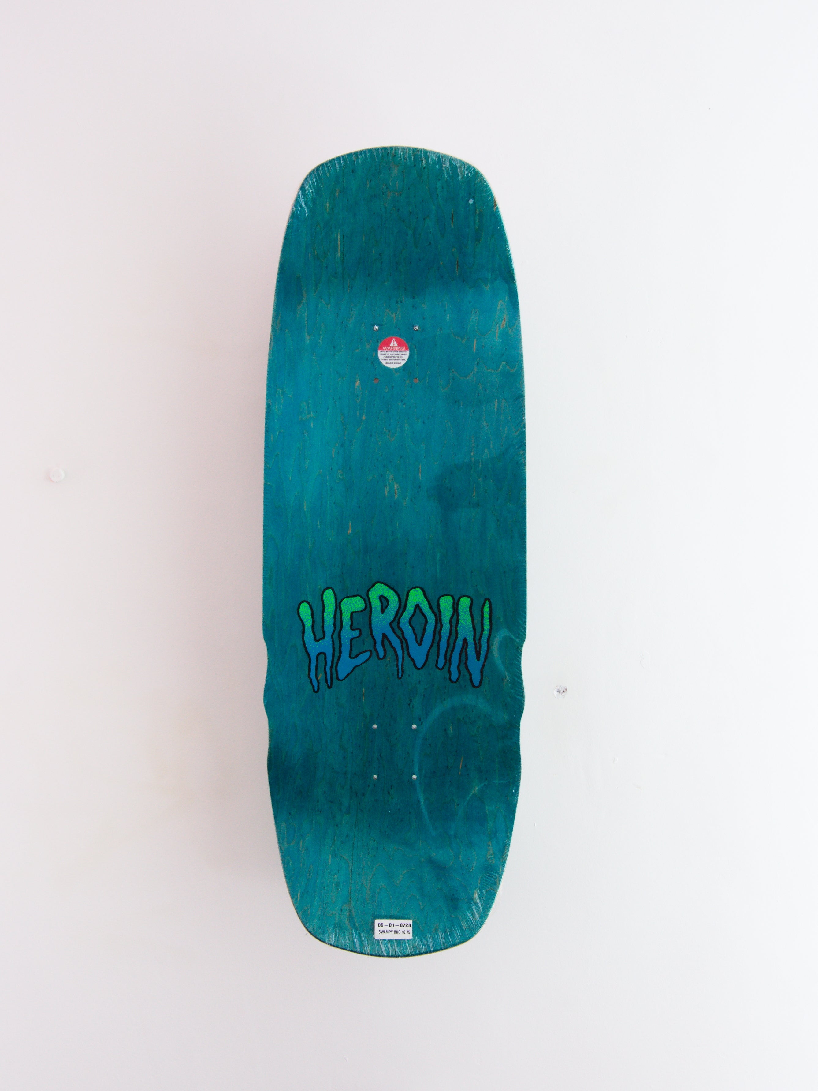 Heroin skateboards - ’bug’ swampy pro skateboard deck - 10.75 x 32.00 14 blue