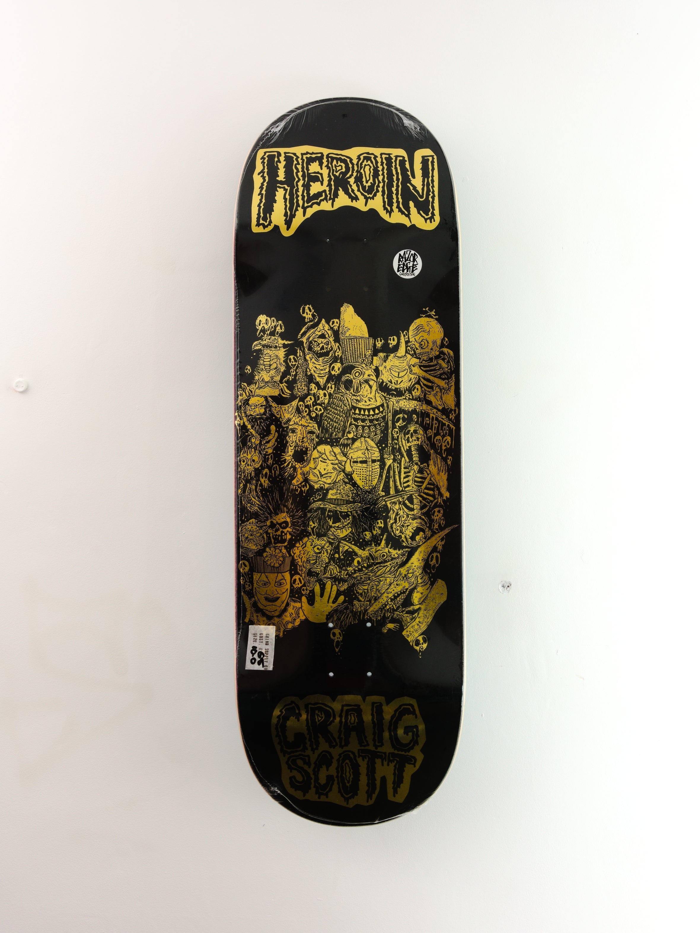 Heroin skateboards - craig questions scott ’allegory of fear’ skateboard deck - 10.00 x 32.25 14.25