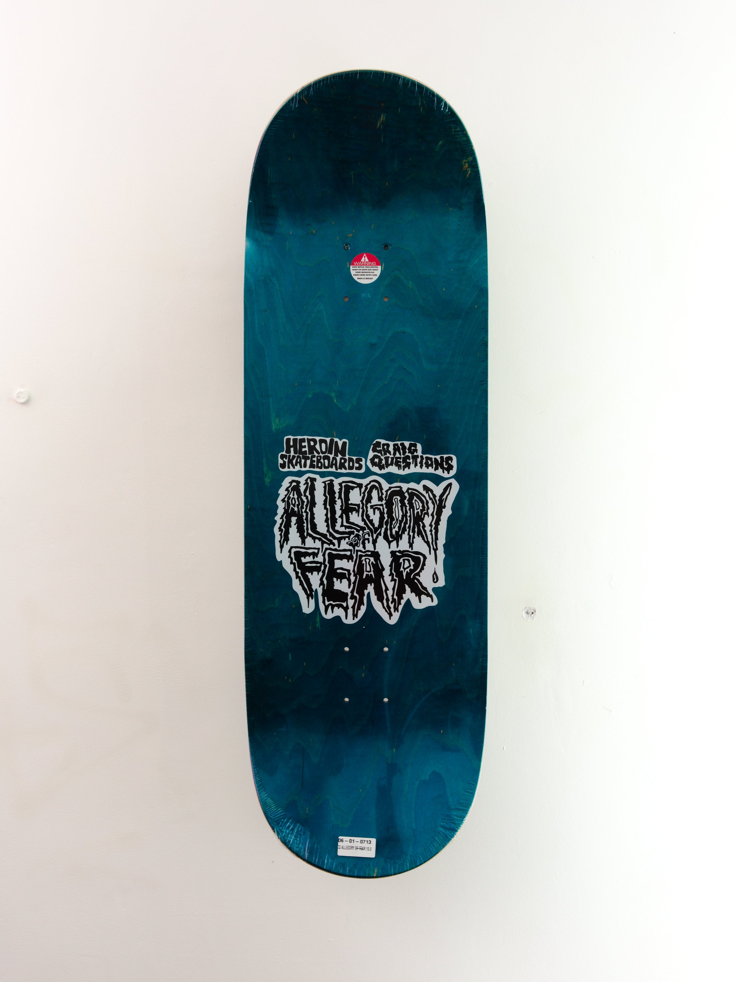Heroin skateboards - craig questions scott ’allegory of fear’ skateboard deck - 10.00 x 32.25 14.25