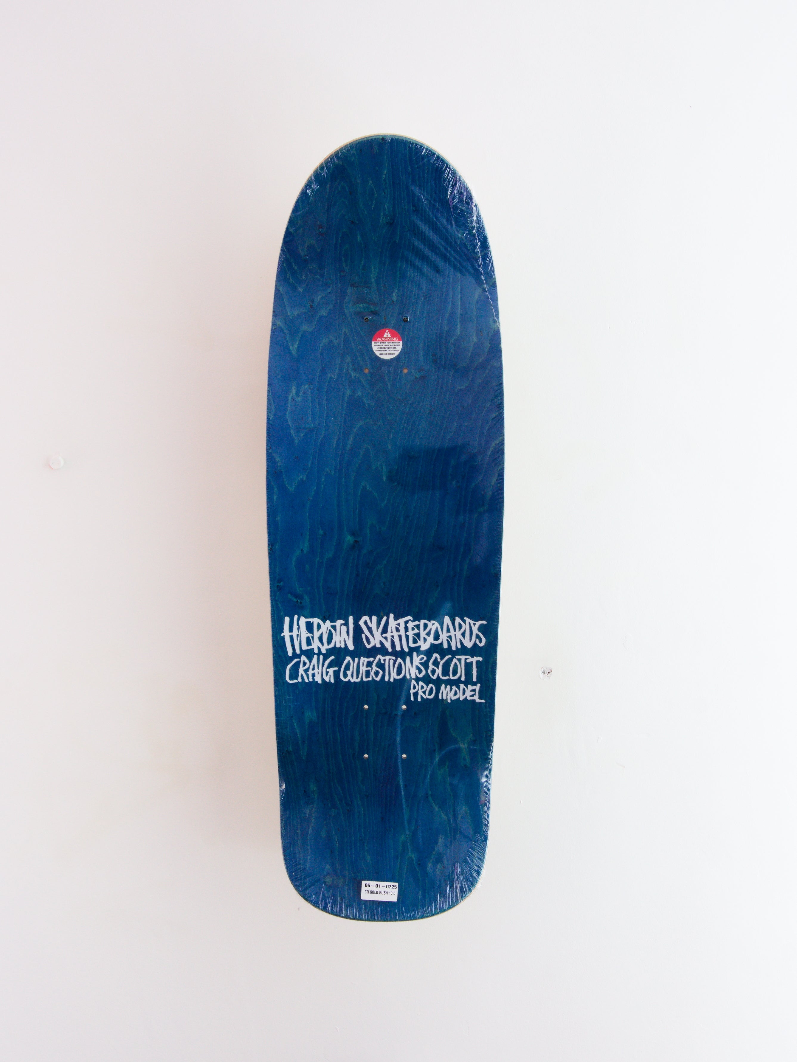 Heroin skateboards - ’gold rush’ craig ’questions’ scott pro skateboard deck - 10.0 x 32.25 14.1 gold foil