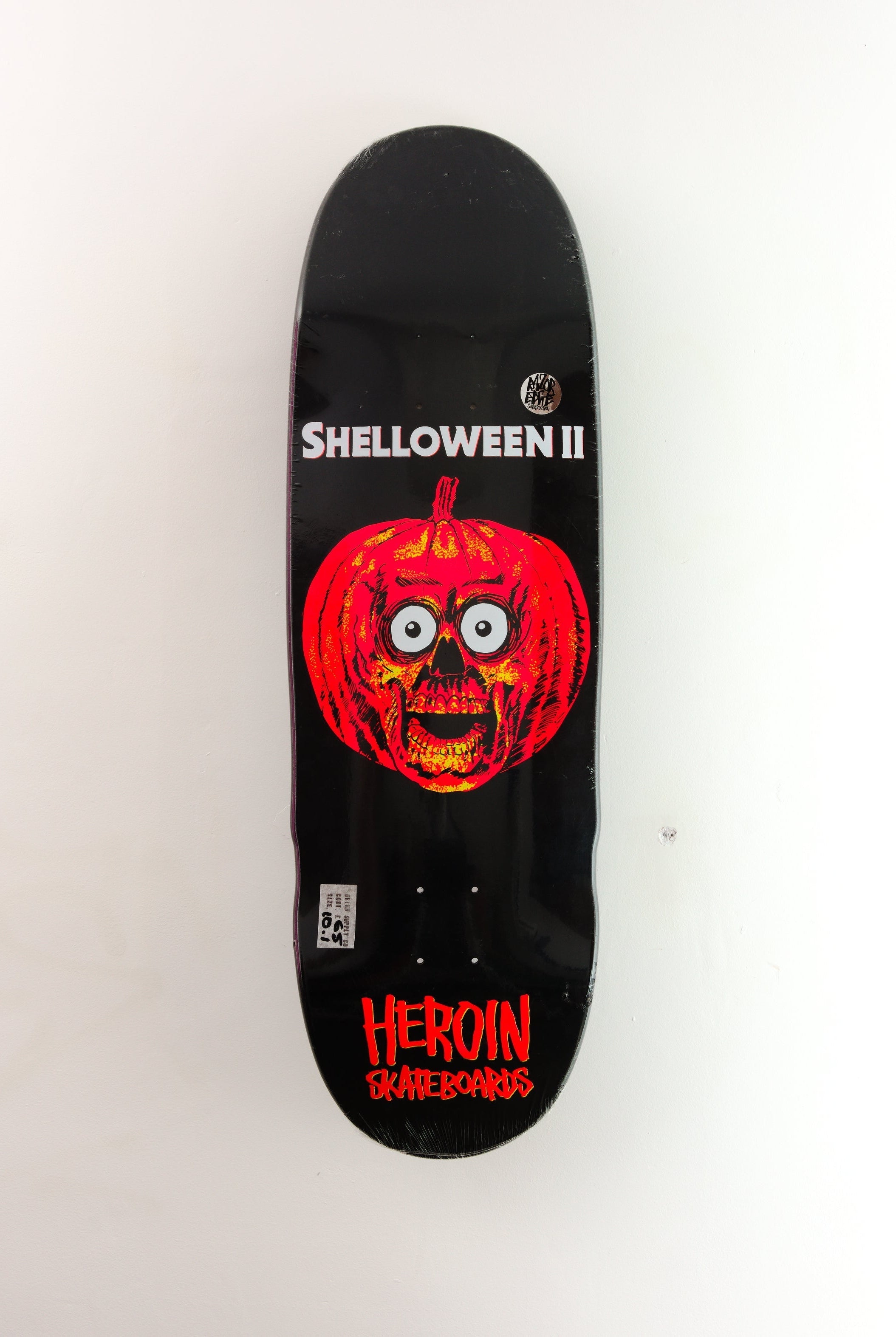Heroin skateboards - ’shelloween 2’ egg shaped skateboard deck - 10.1 x 32.00 14.25 black