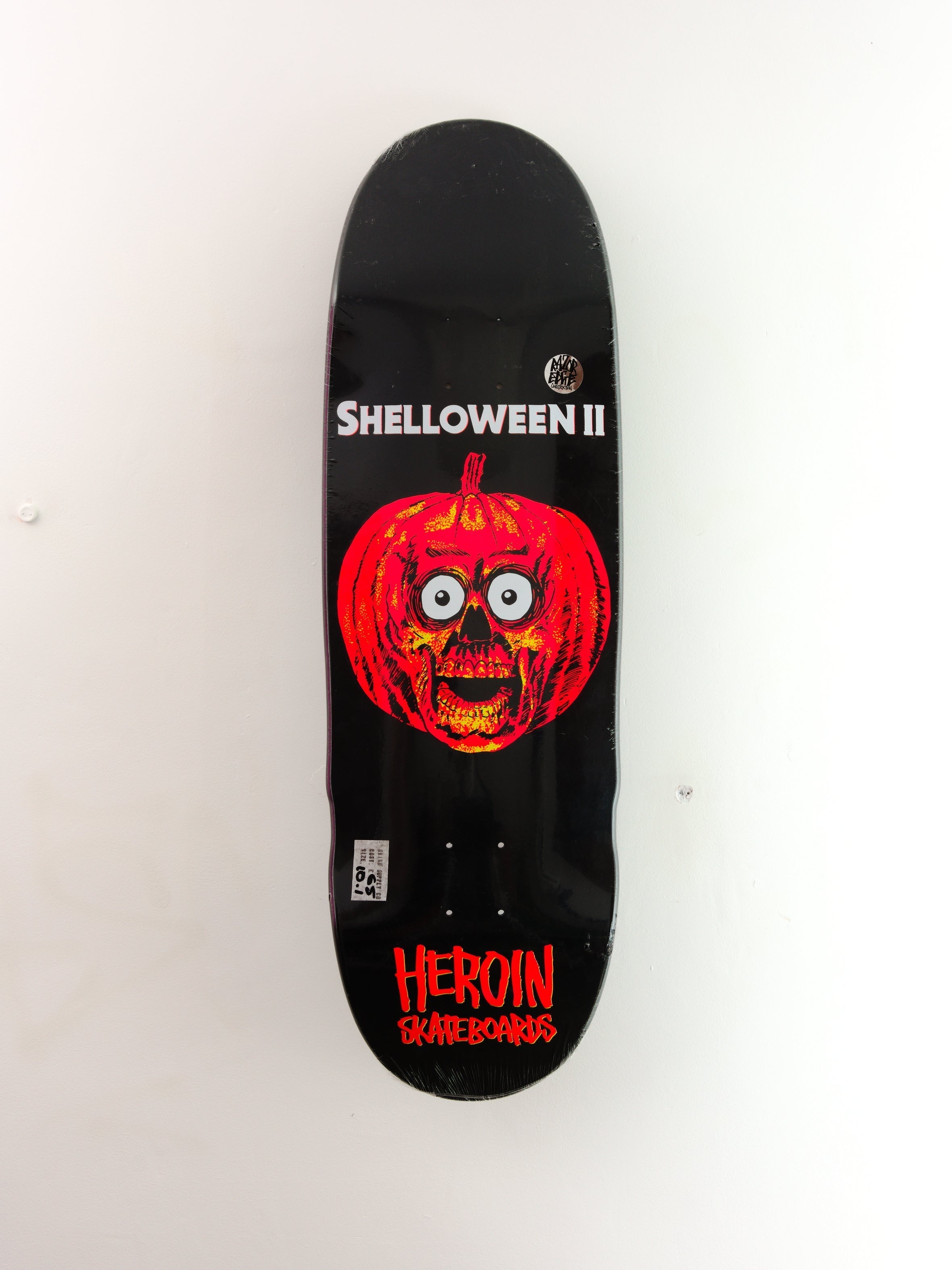Heroin skateboards - ’shelloween 2’ egg shaped skateboard deck - 10.1 x 32.00 14.25 black