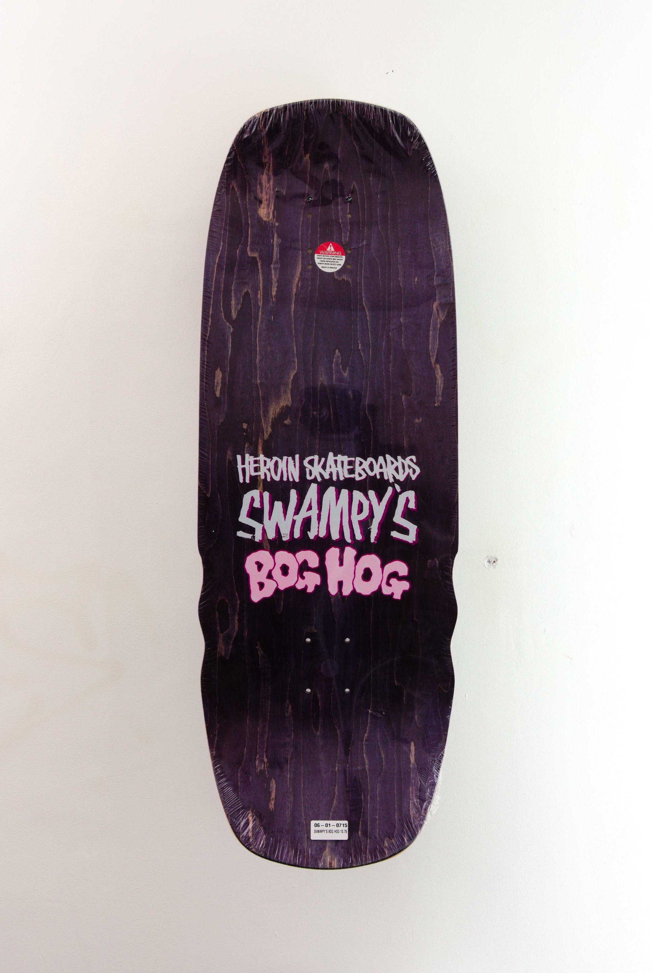 Heroinskateboards - ’swampy’s boss hog’ skateboard deck - 10.75 x 31.00 15.25/16.00 black / purple
