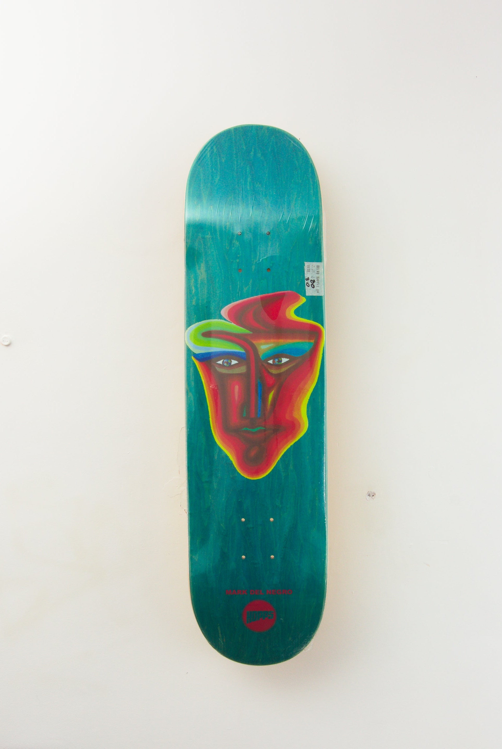 Hopps - ’artist’ mark del negro pro skateboard deck - jen traub artist series - 8.00 - teal blue