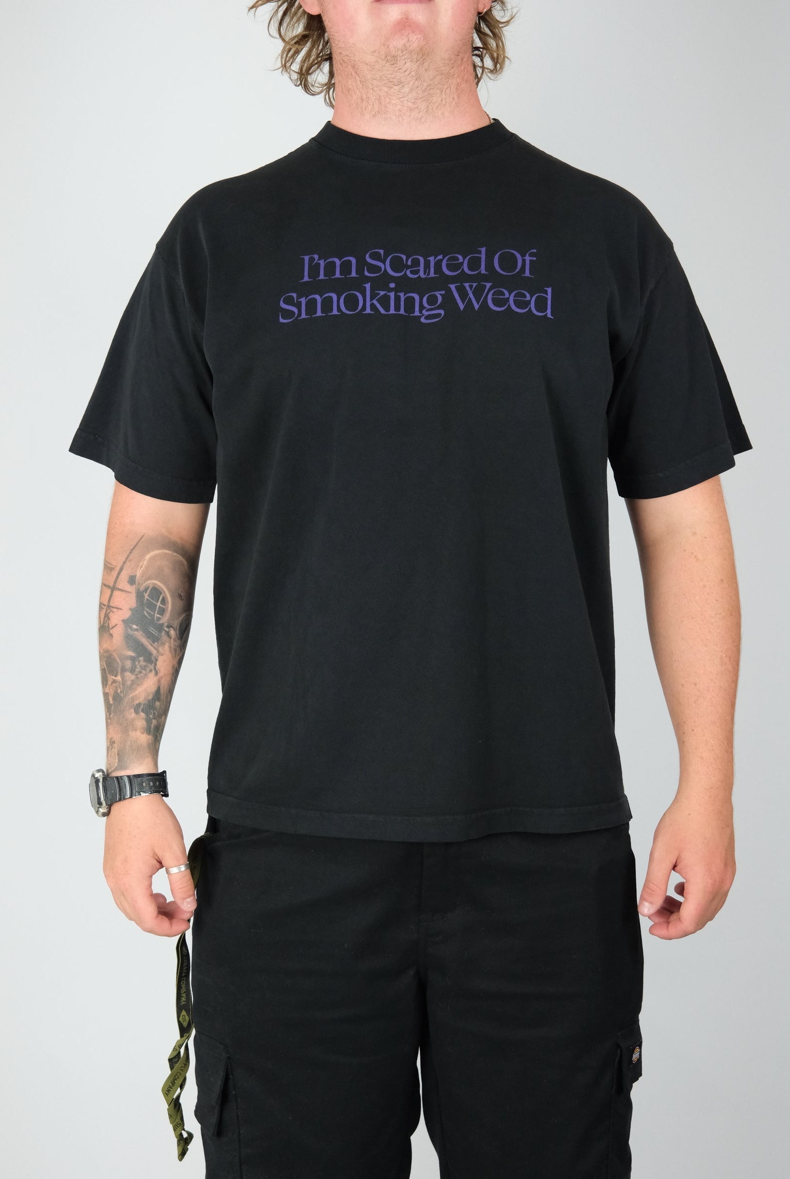 Jacuzzi unlimited- scared ultra heavy weight tee shirt – black washed