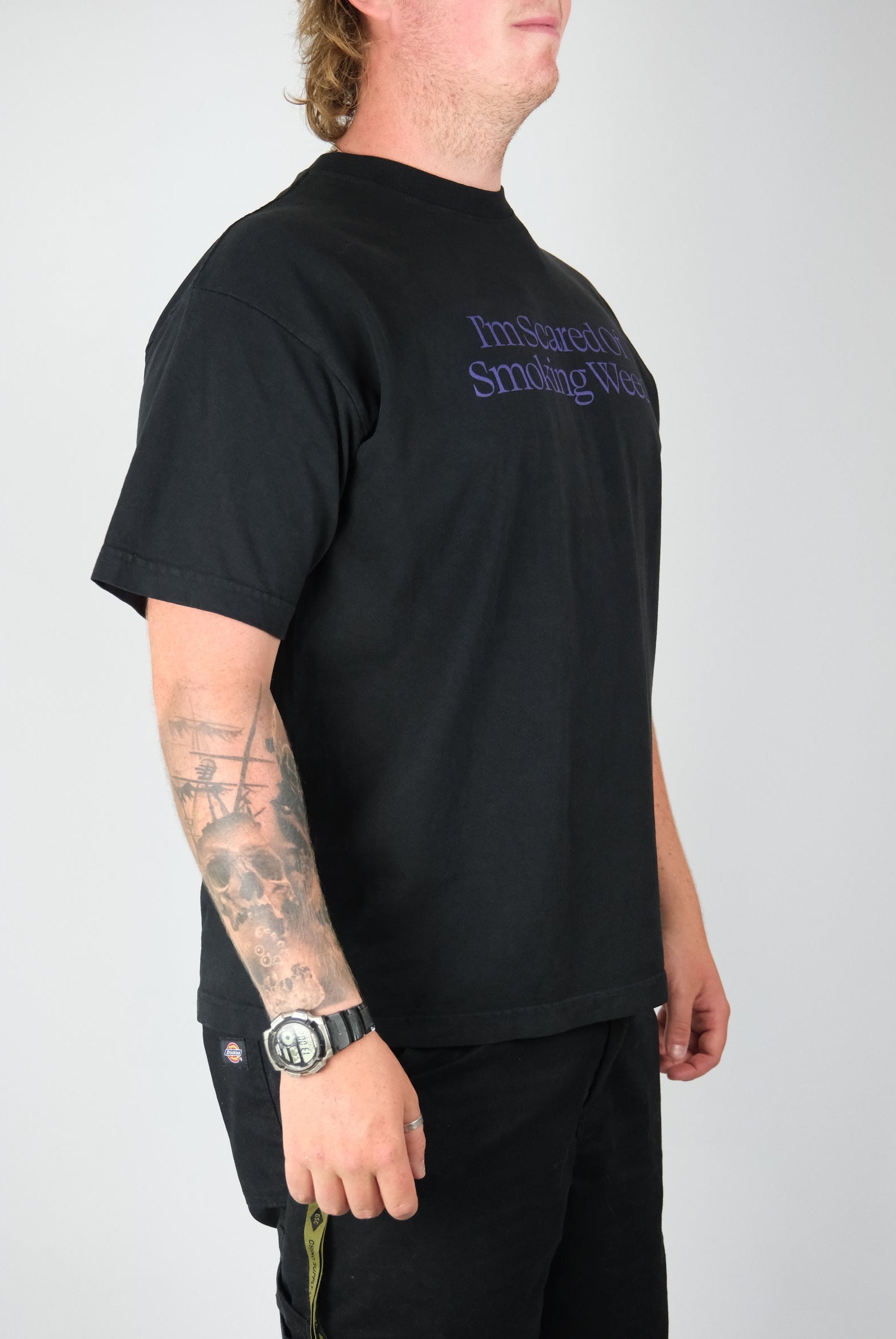 Jacuzzi unlimited- scared ultra heavy weight tee shirt – black washed