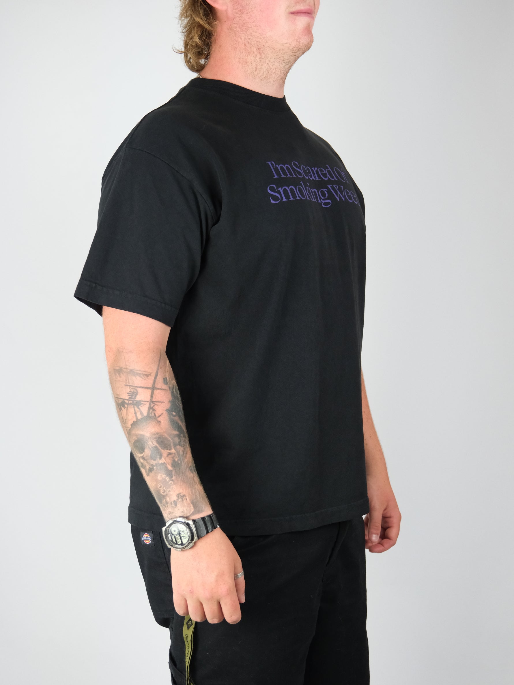 Jacuzzi unlimited- scared ultra heavy weight tee shirt – black washed