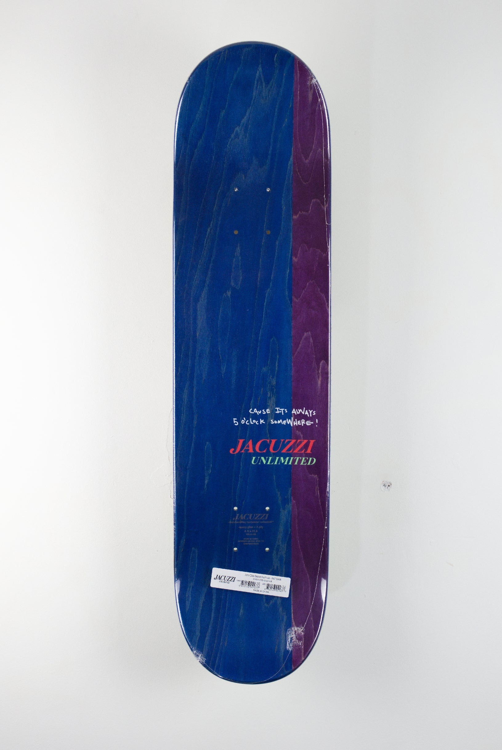 Jacuzzi unlimited - ’secret formula’ john dilo pro skateboard deck - 8.00