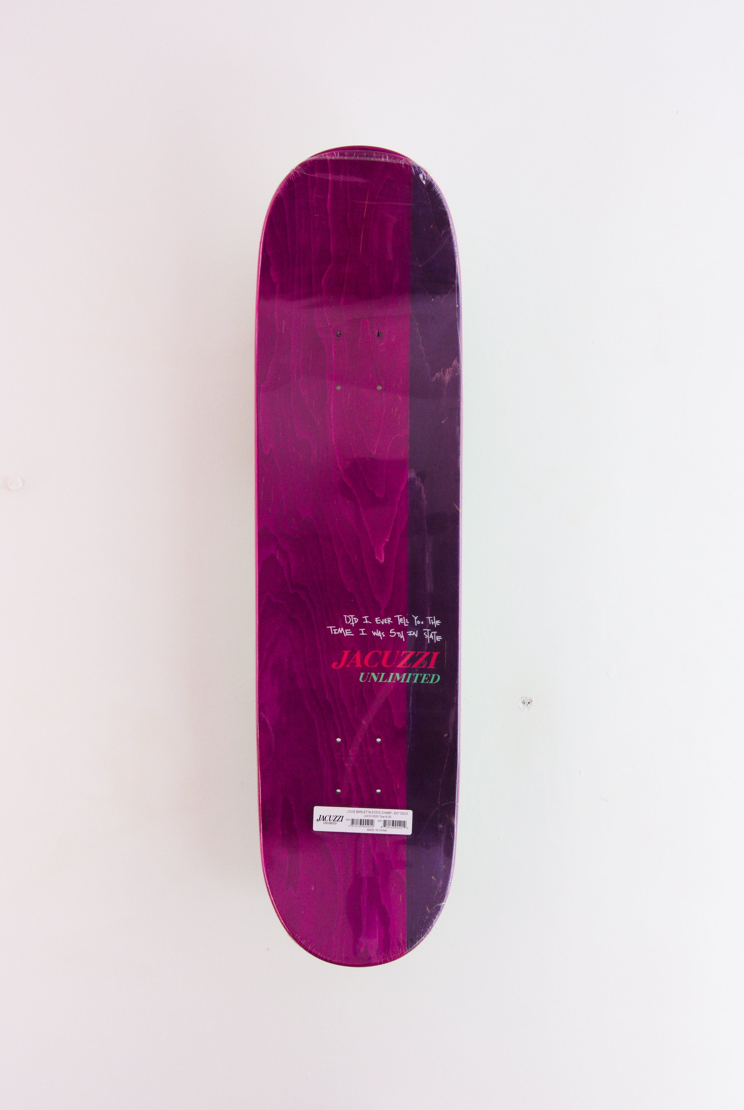 Jacuzzi unlimited - ’state champ’ louis barletta pro skateboard deck - 8.25 light teal