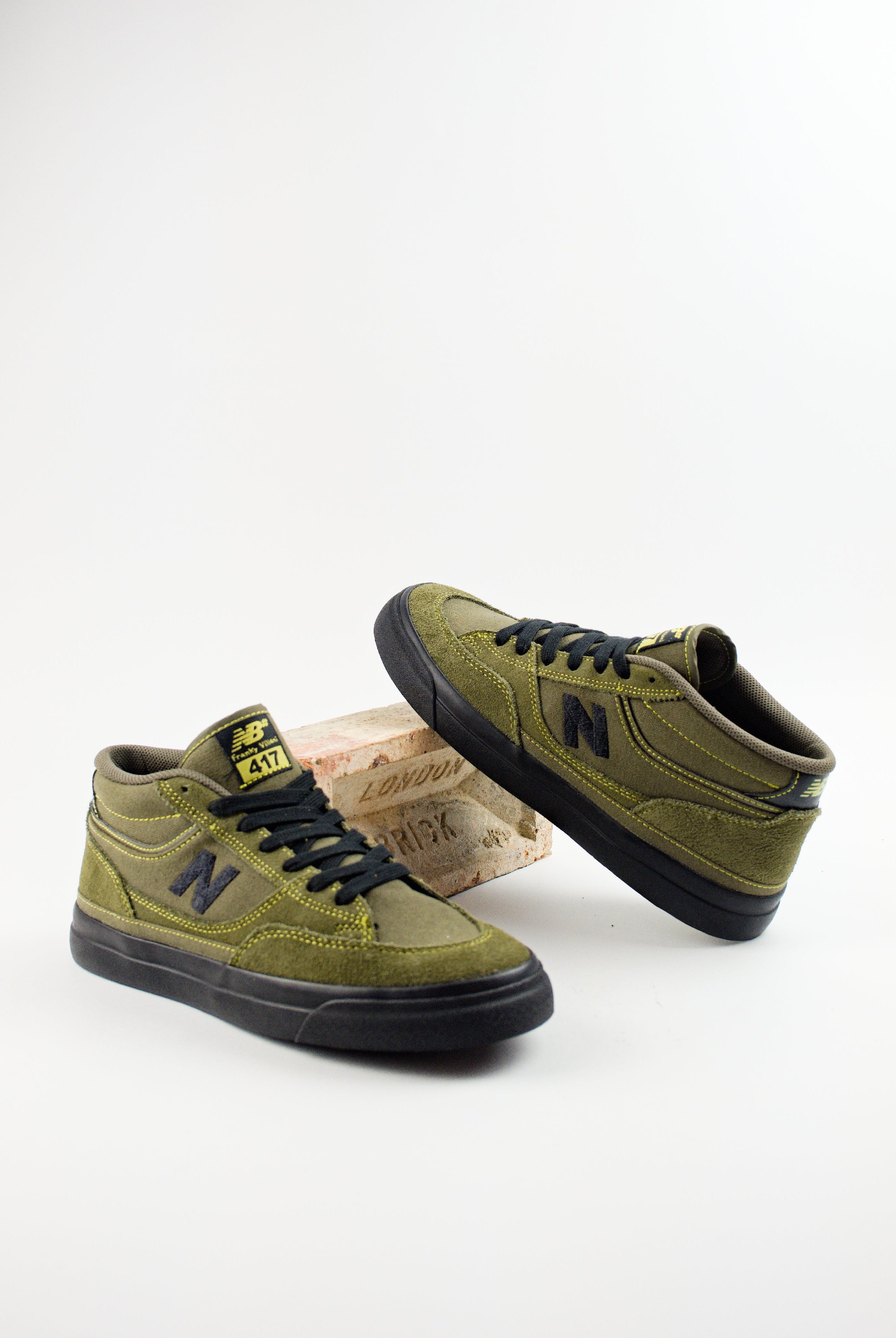 New balance numeric - 417 mid frankie villani’s - dark moss / black pro skate shoe