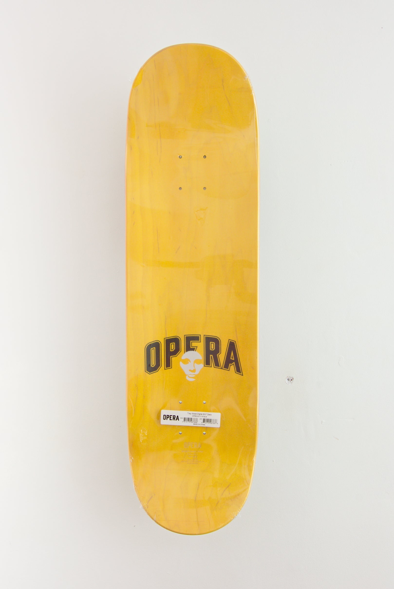 Opera skateboards - ’digital’ trey wood pro skateboard deck - 9.00 x 32.10 pink/black