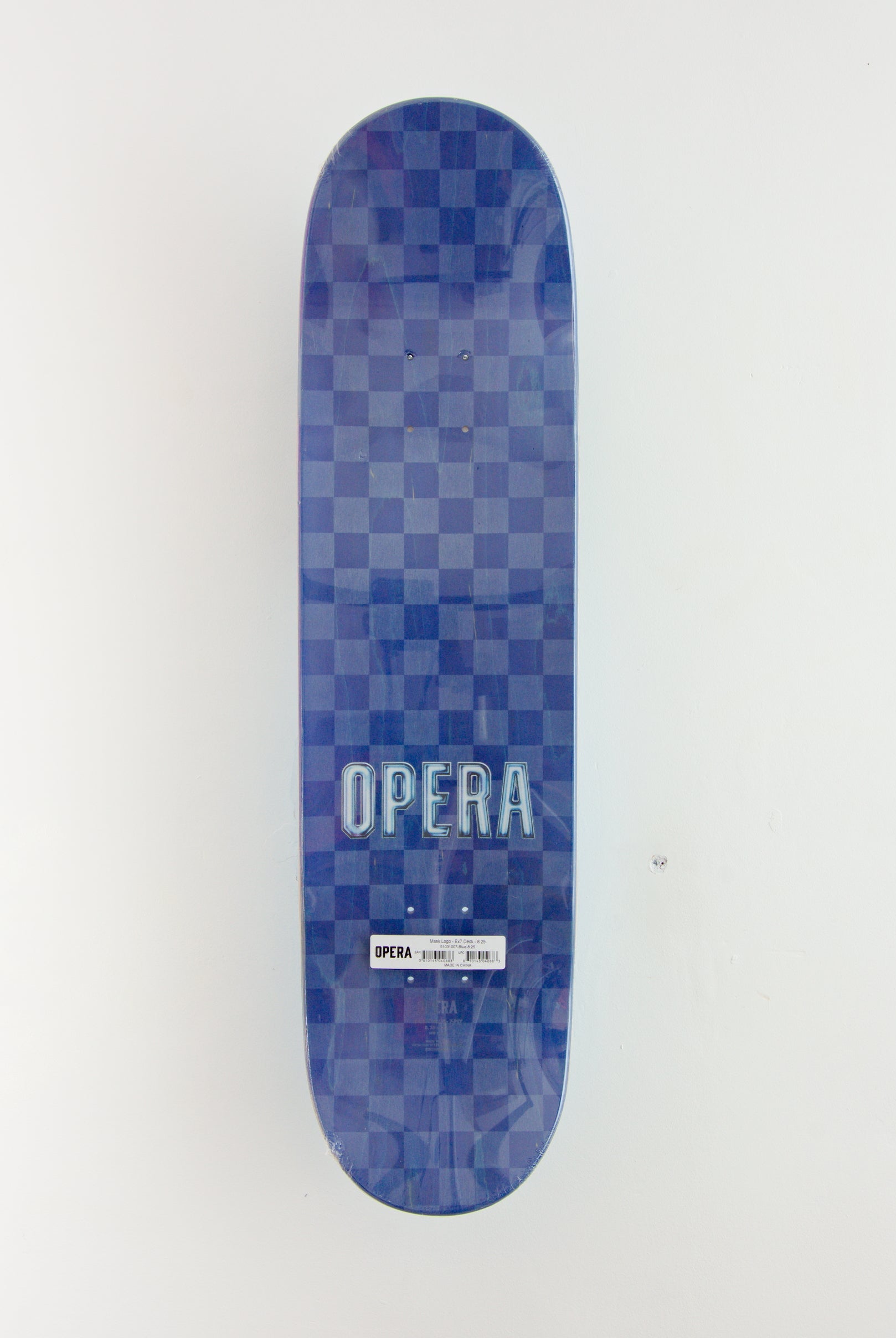 Opera skateboards - ’mask logo’ team skateboard deck - 8.25 x 32.1 metallic blue