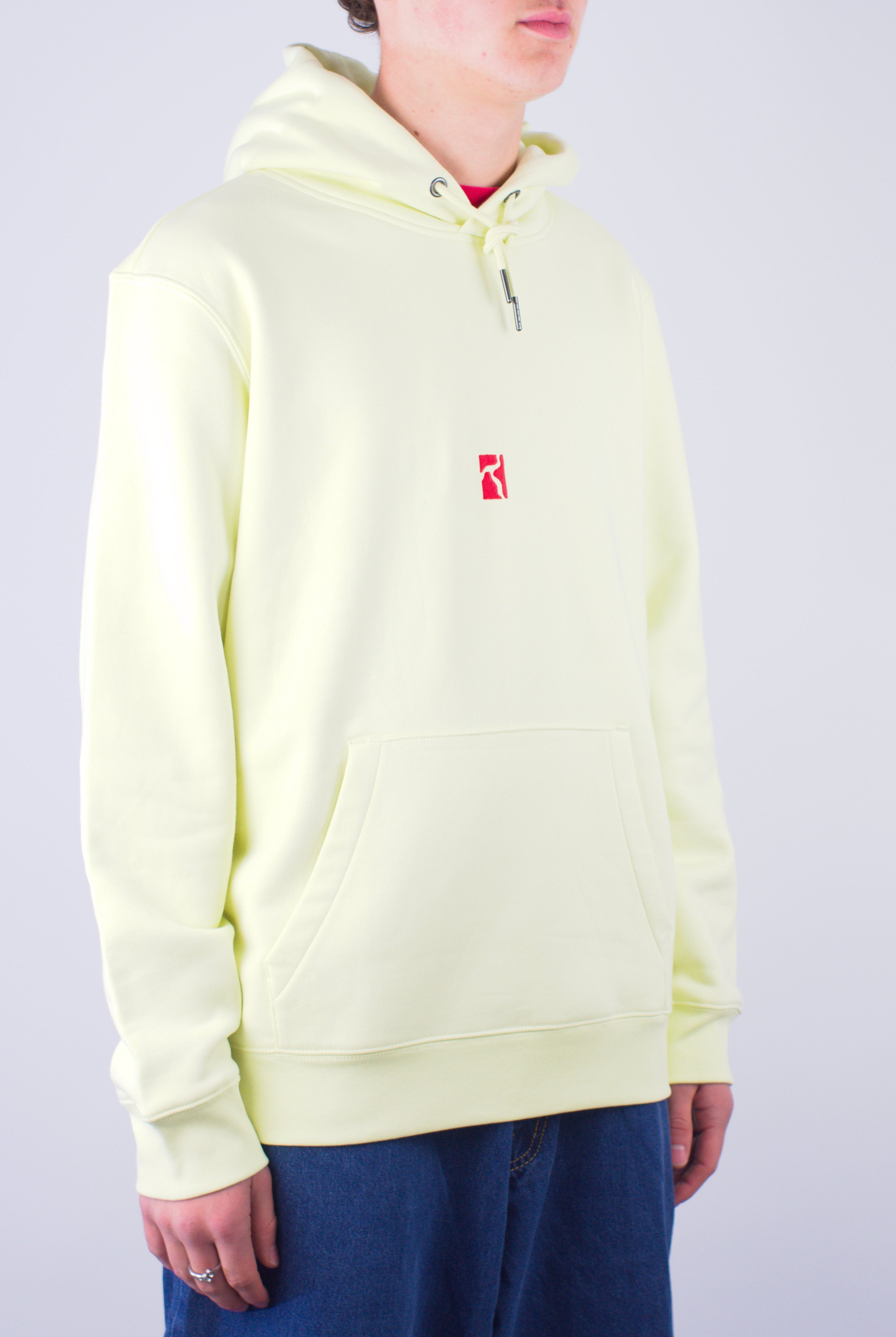 Poetic collective - blaze of noon hoodie - heavyweight organic cotton - lemon yellow pale yellow hooded