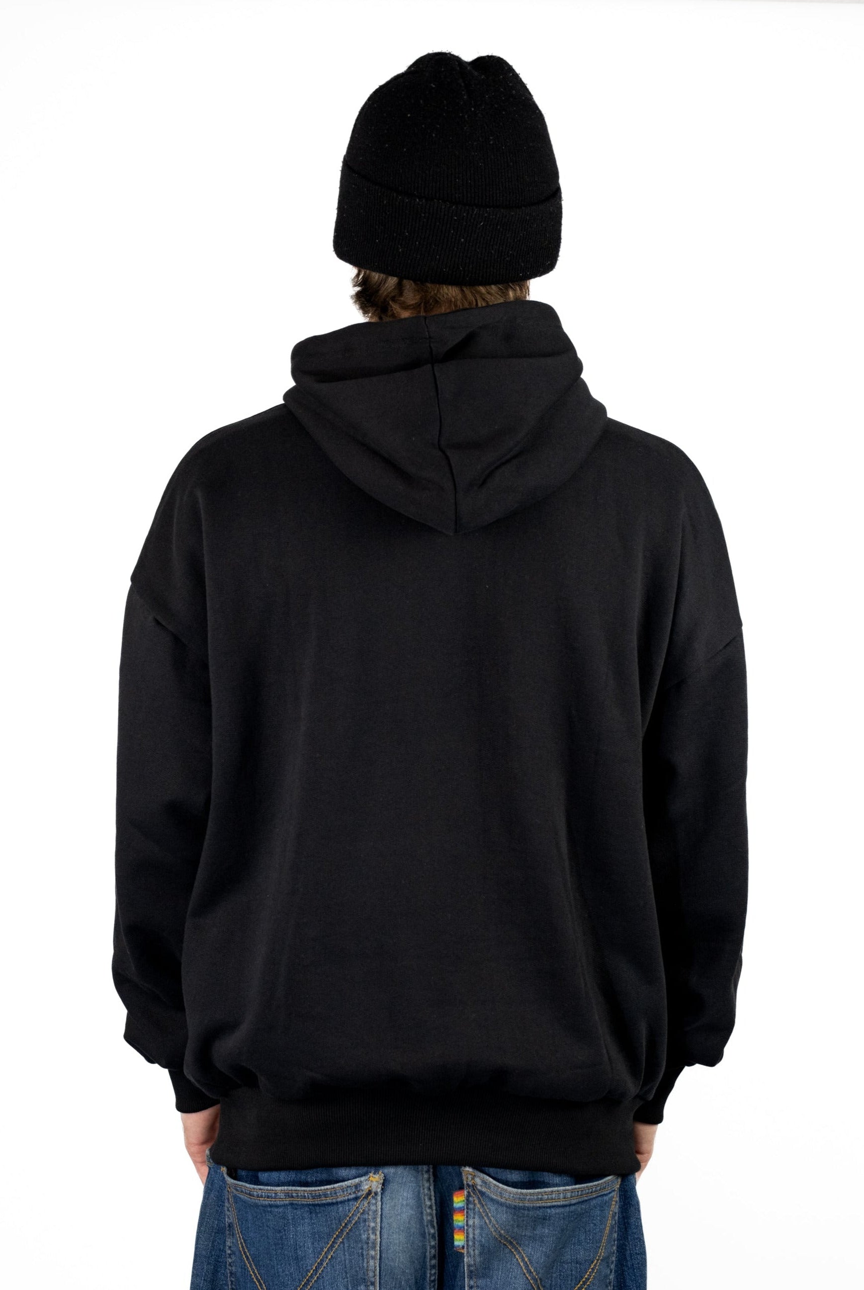 Poetic collective - ninja hoodie - heavyweight organic cotton - black black hooded sweatshirt
