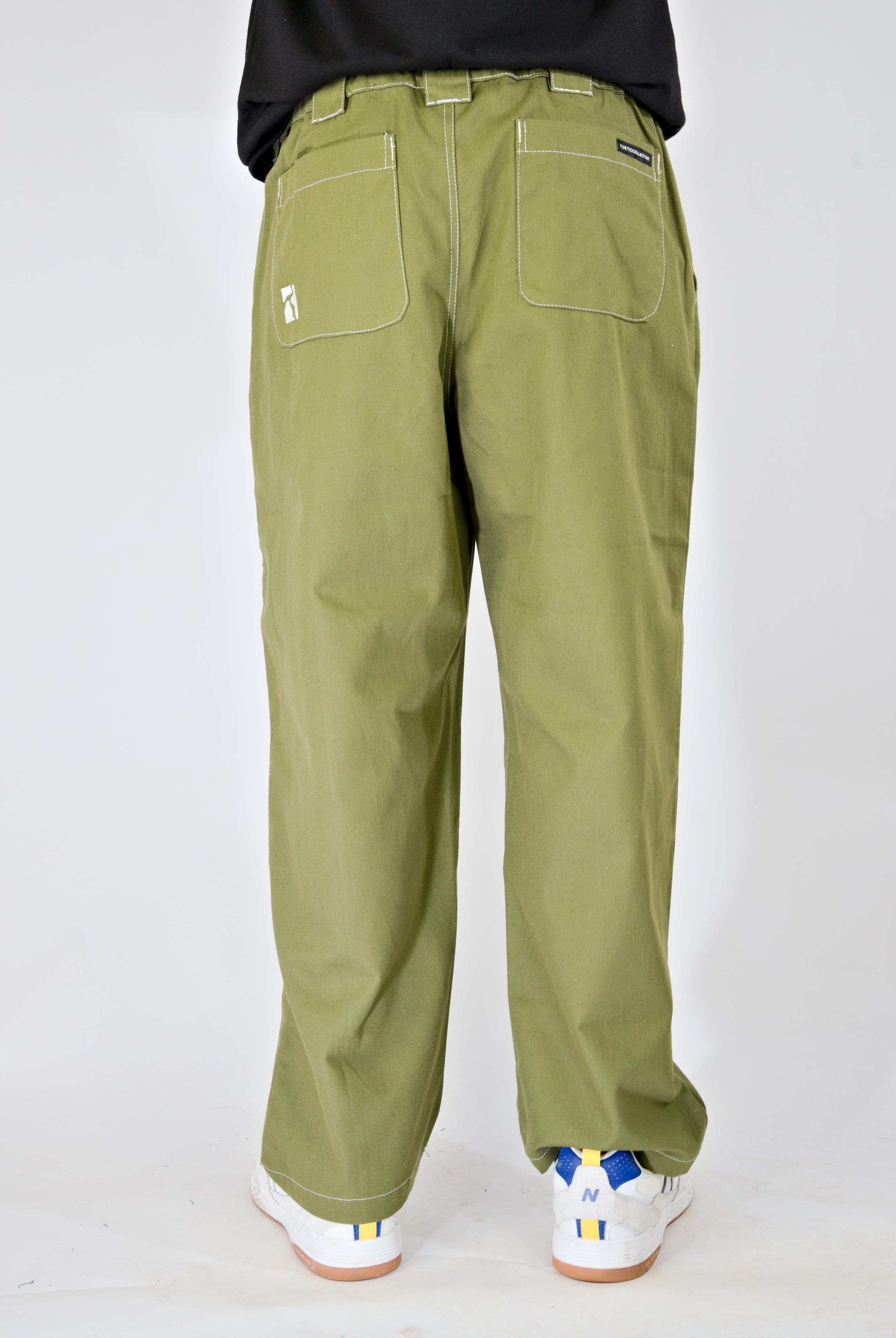 Poetic collective sculptor pants olive canvas olive green wide leg