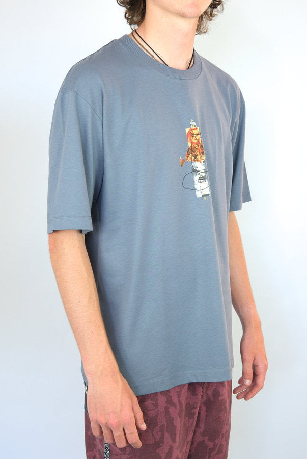 Poetic collective - world tee - grey grey t-shirt cartoon