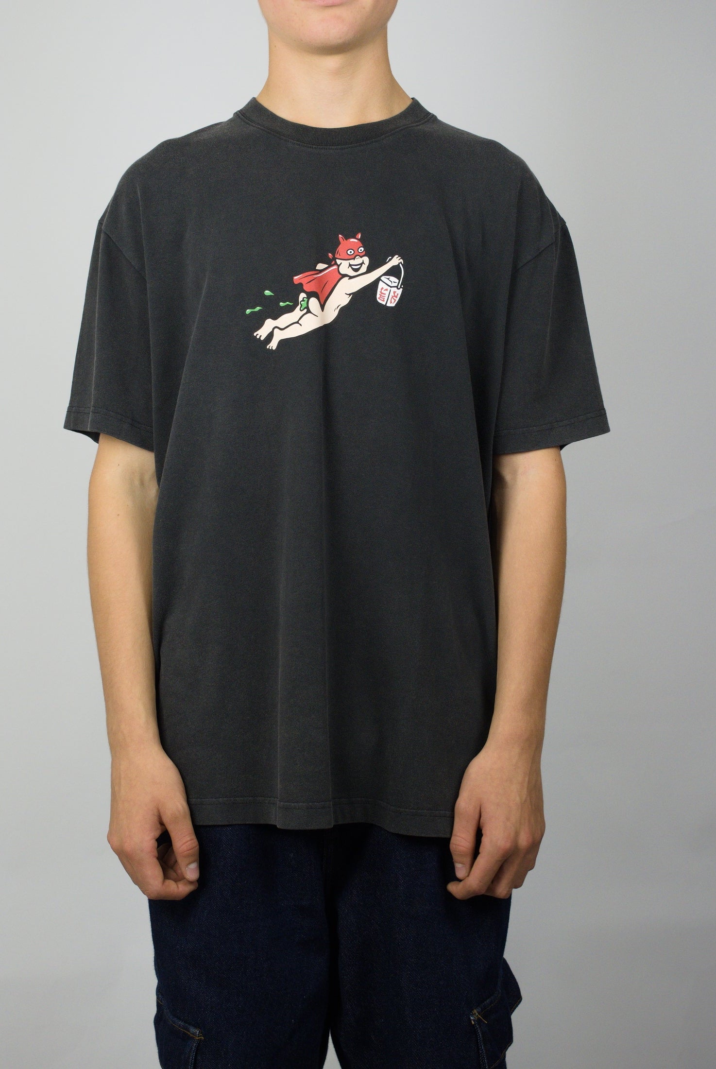 Polar skate co - take away tee shirt - heavyweight silver black cotton