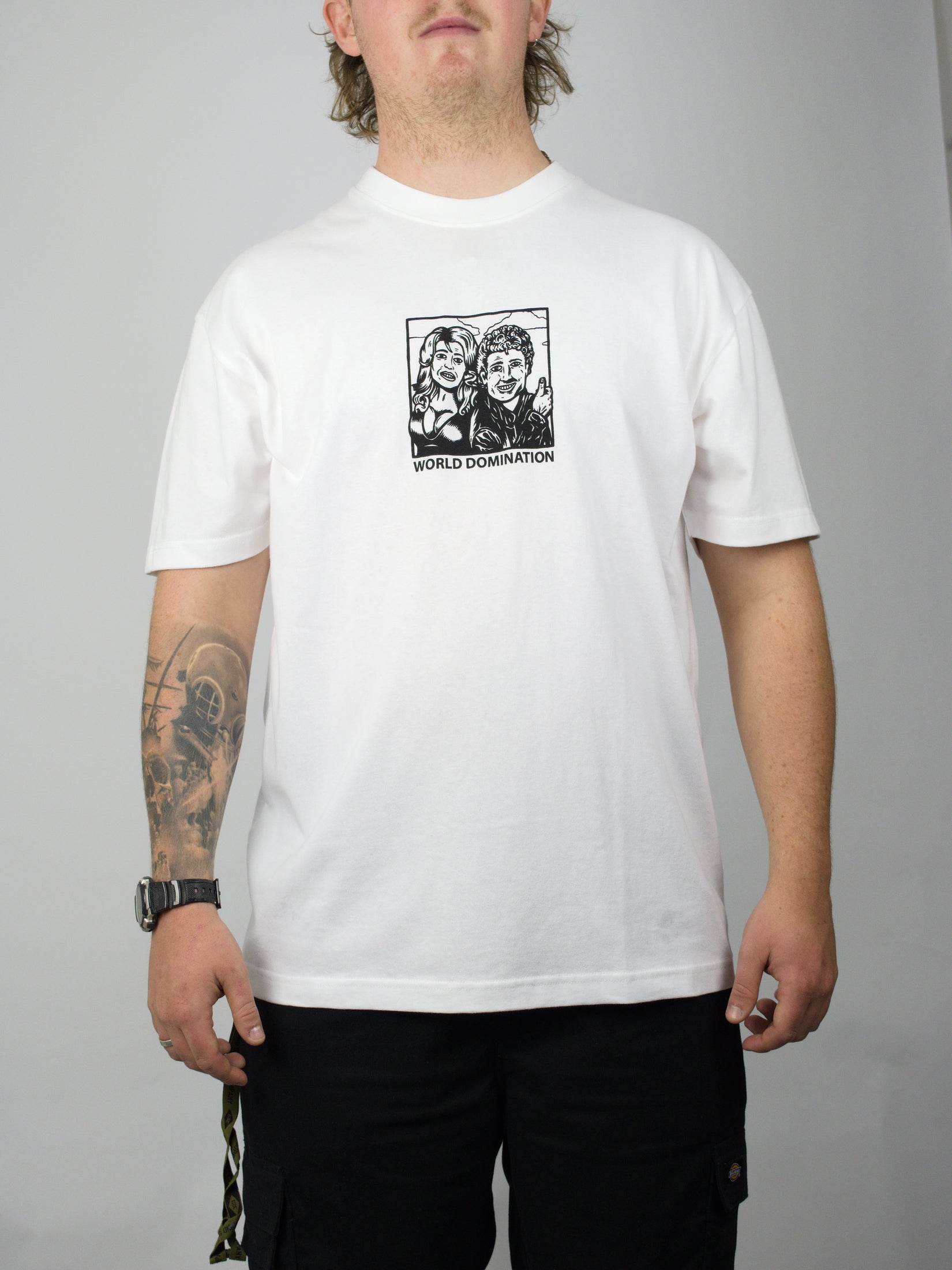 Polar skate co - world domination tee shirt - heavyweight white cotton