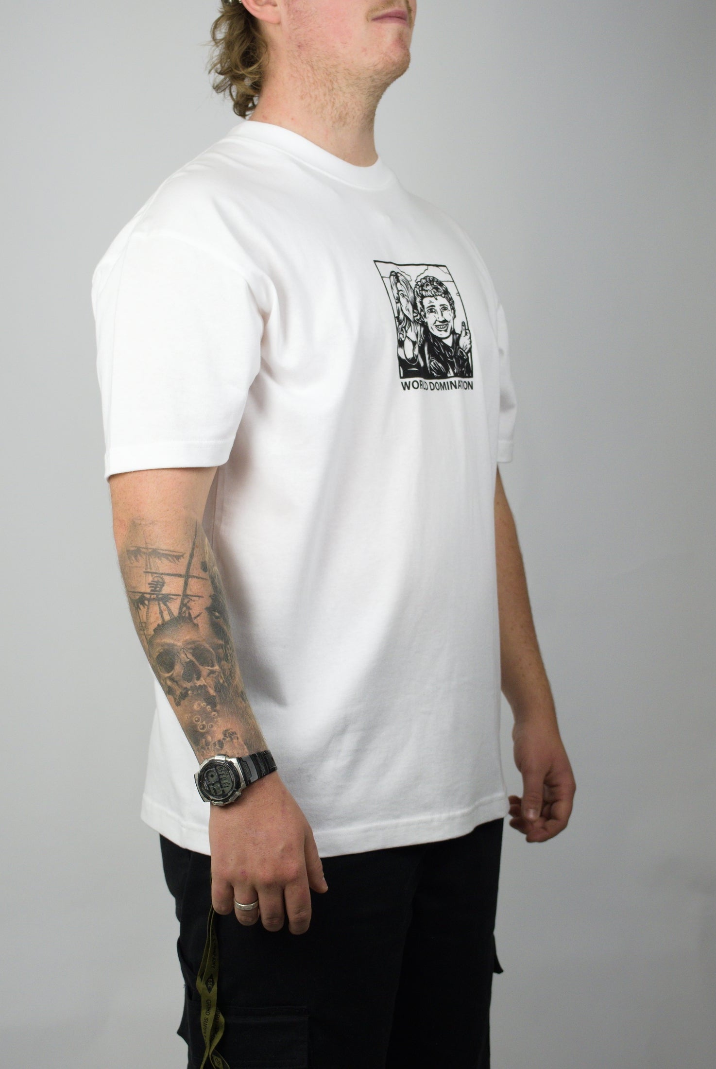 Polar skate co - world domination tee shirt - heavyweight white cotton