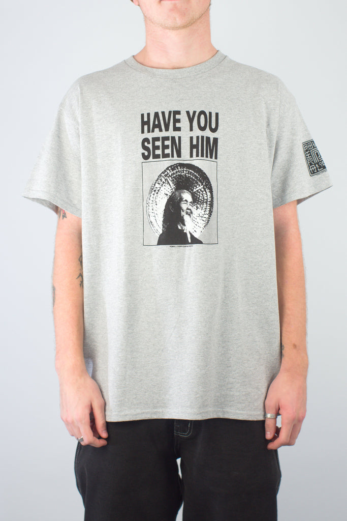 Powell Peralta - Animal Chin Have You Seen Him Tee Heavyweight Cotton Heather Grey Fast Shipping Grind Supply Co Online Skateboard Shop